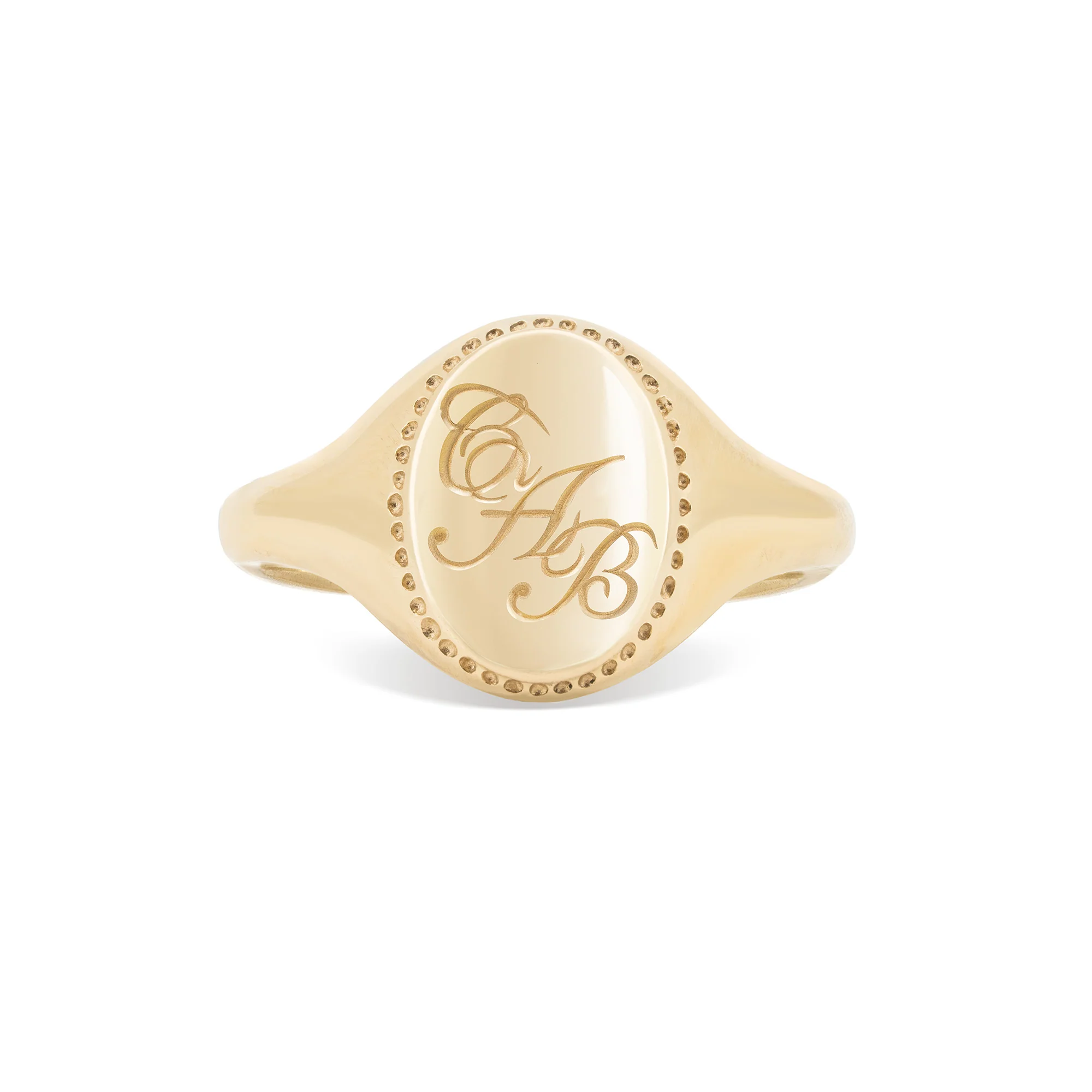 Always Remember Hand Engraved Family Signet Ring - 14k Gold - Image 3