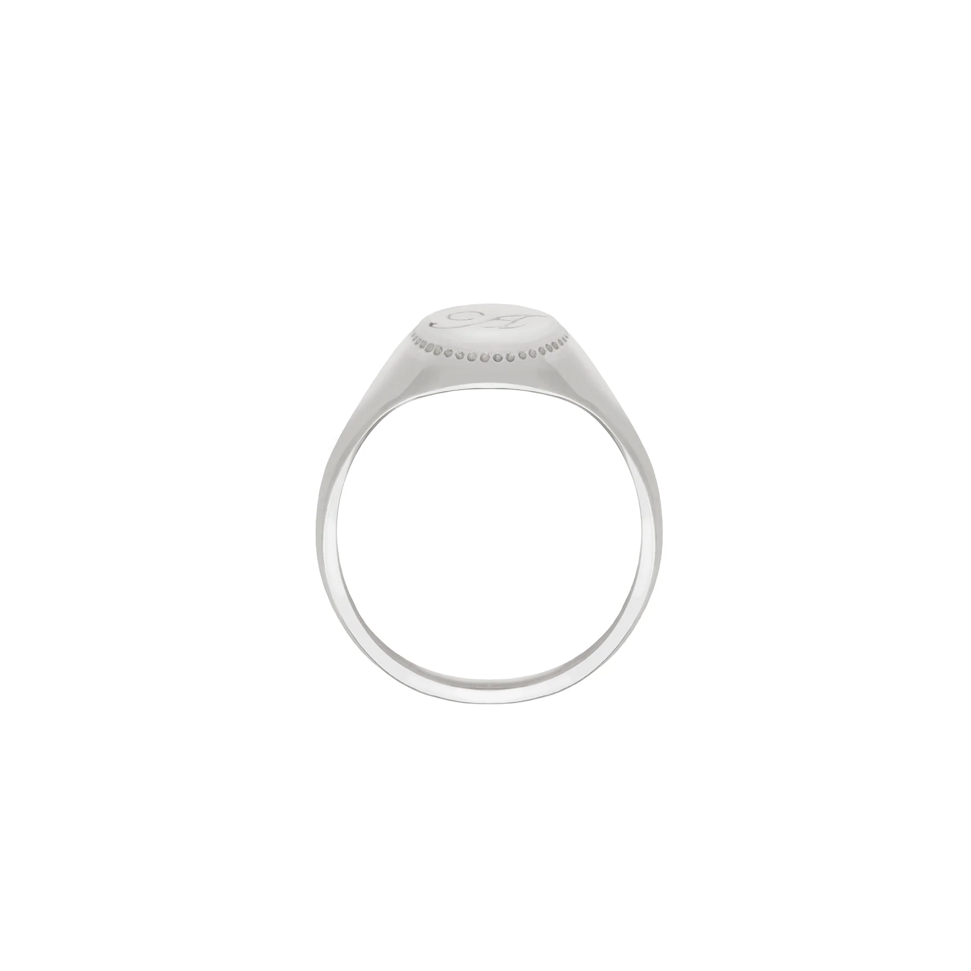 Always Remember Hand Engraved Family Signet Ring - 14k White Gold - Image 5