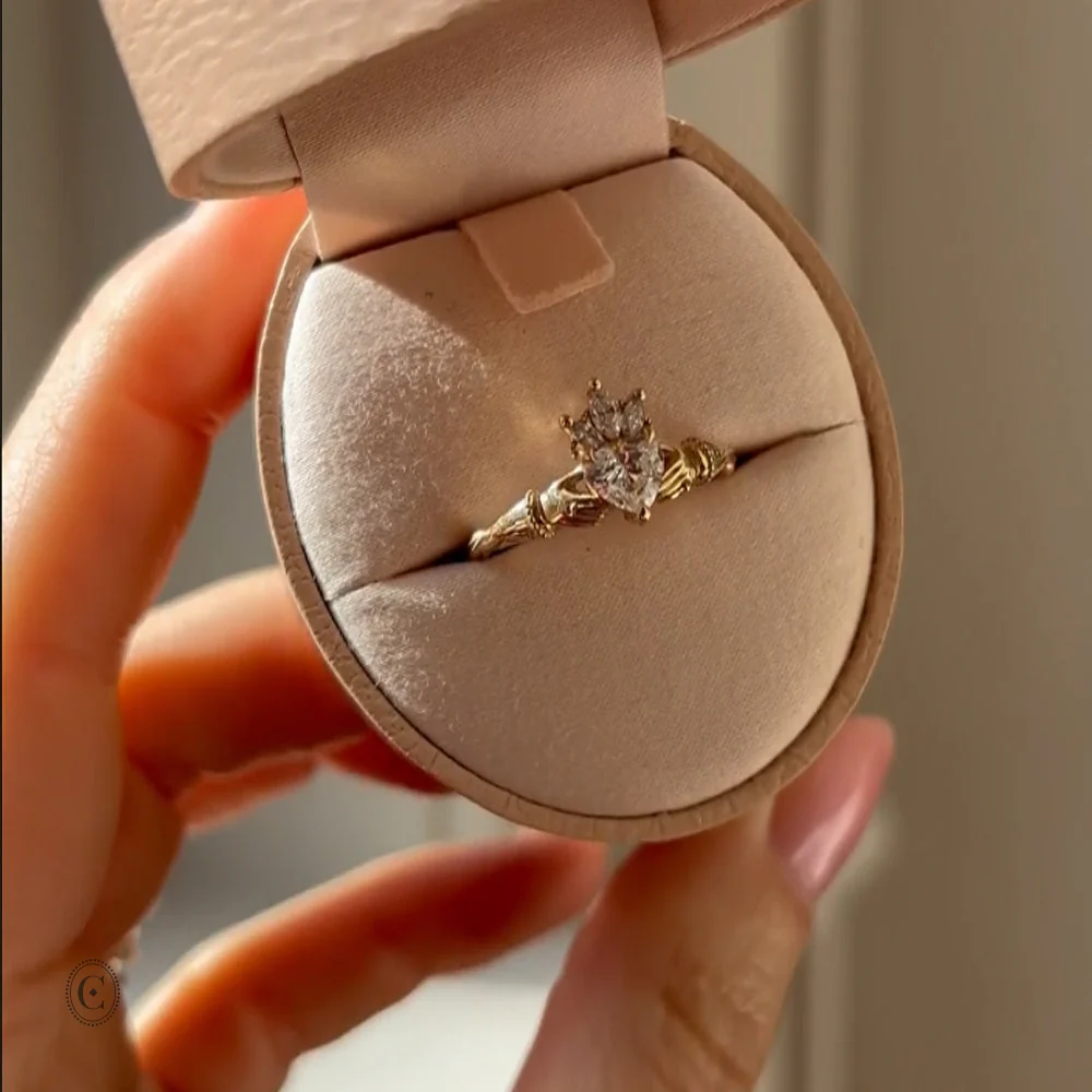 Claddagh 0.5ct Heart Cut Diamond Engagement Ring - 14k White Gold - Image 7