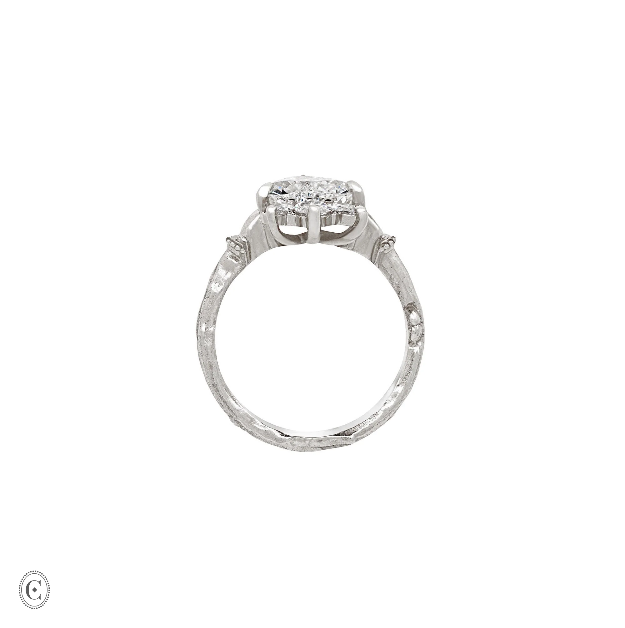 Claddagh 2ct Heart Cut Diamond Engagement Ring - 14k White Gold - Image 4