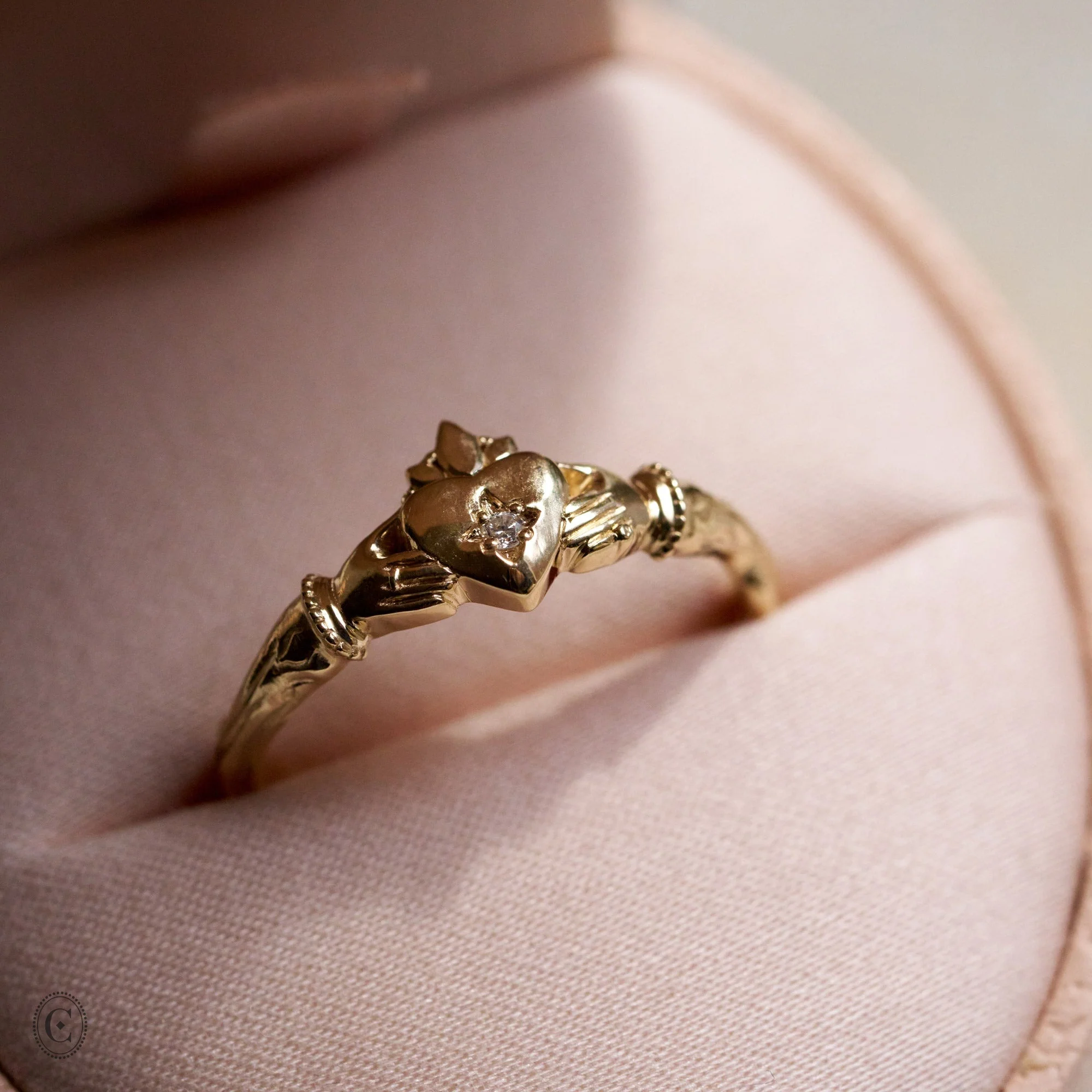 Claddagh North Star Diamond Gold Ring - 14k White Gold - Image 5