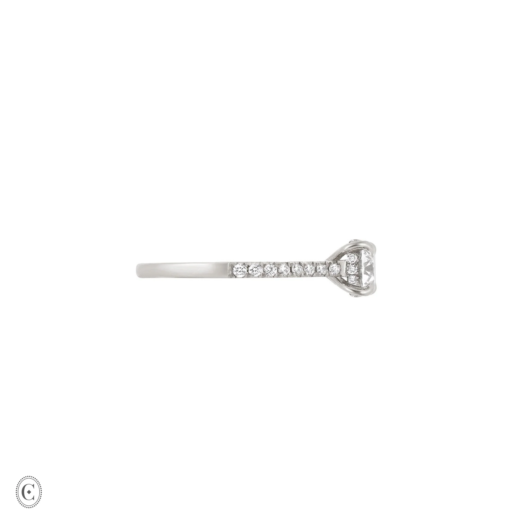 Darling - Eternity Solitaire Diamond Engagement Ring 14k White Gold - Image 3
