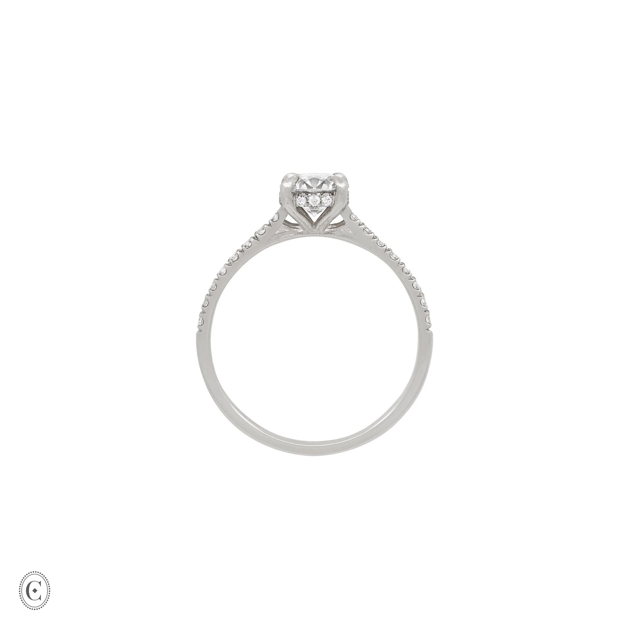 Darling - Eternity Solitaire Diamond Engagement Ring 14k White Gold - Image 4