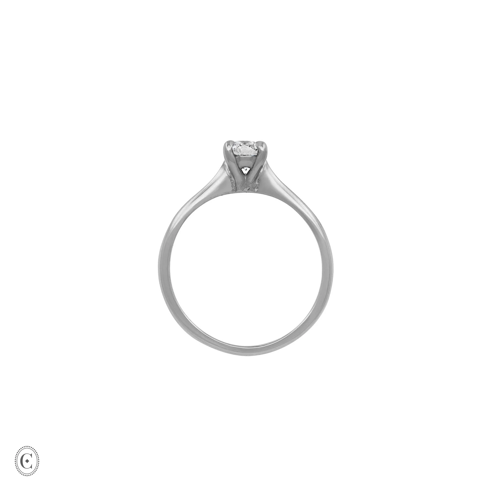Darling - Solitaire Diamond Engagement Ring 14k White Gold - Image 5