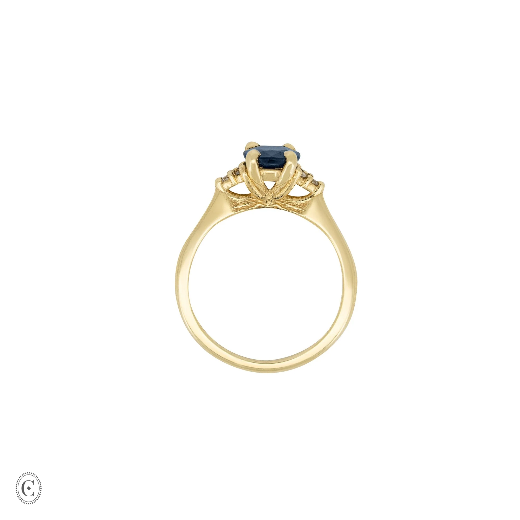 Dewlight - Blue Sapphire Engagement Ring 14k Gold - Image 3