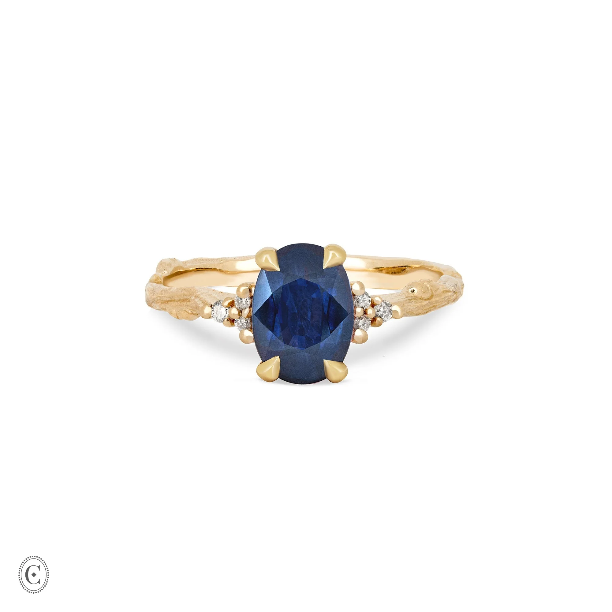 Dewlight - Blue Sapphire Engagement Ring 14k Gold - Image 4