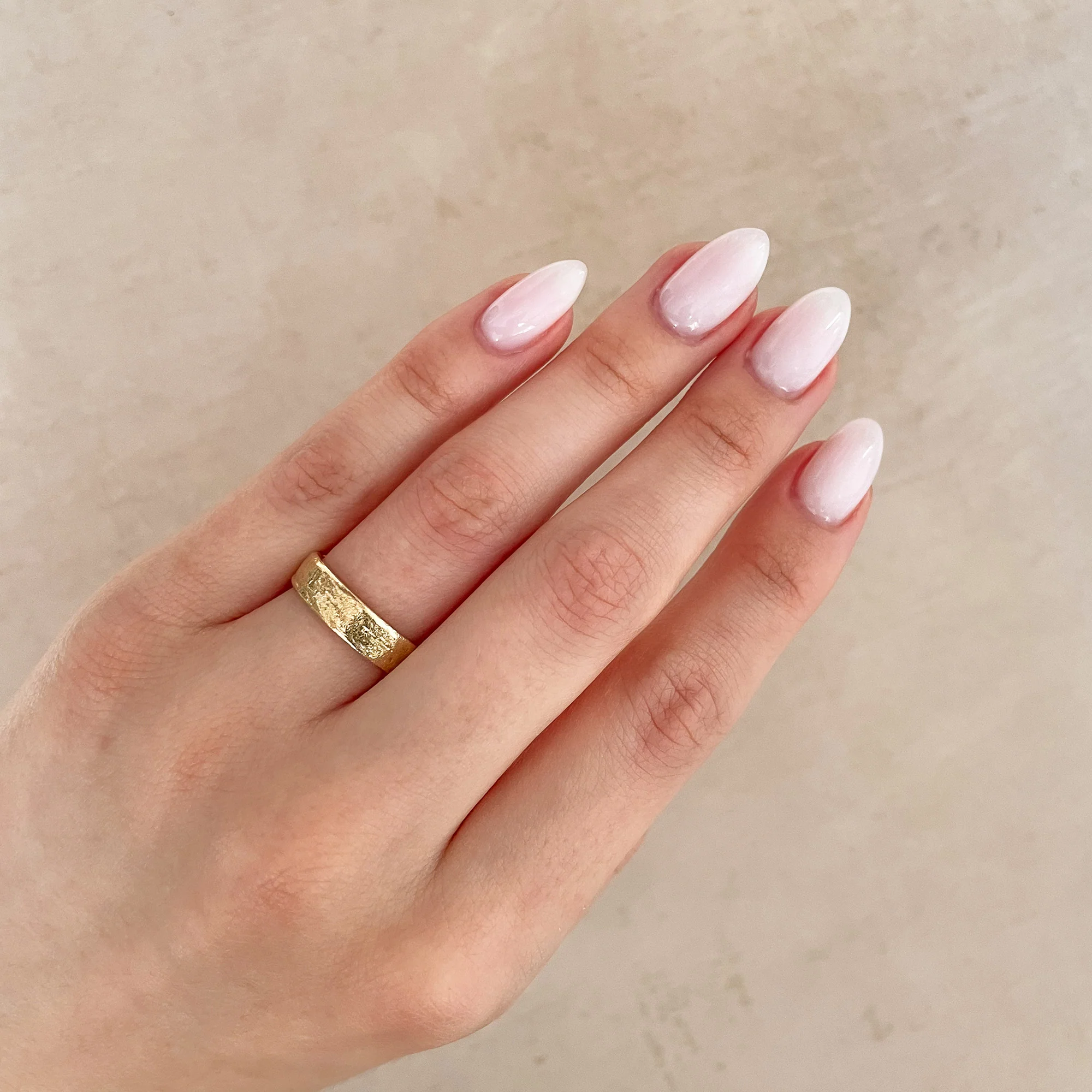 Driftwood 4mm Wedding Band - 14k White Gold - Image 5