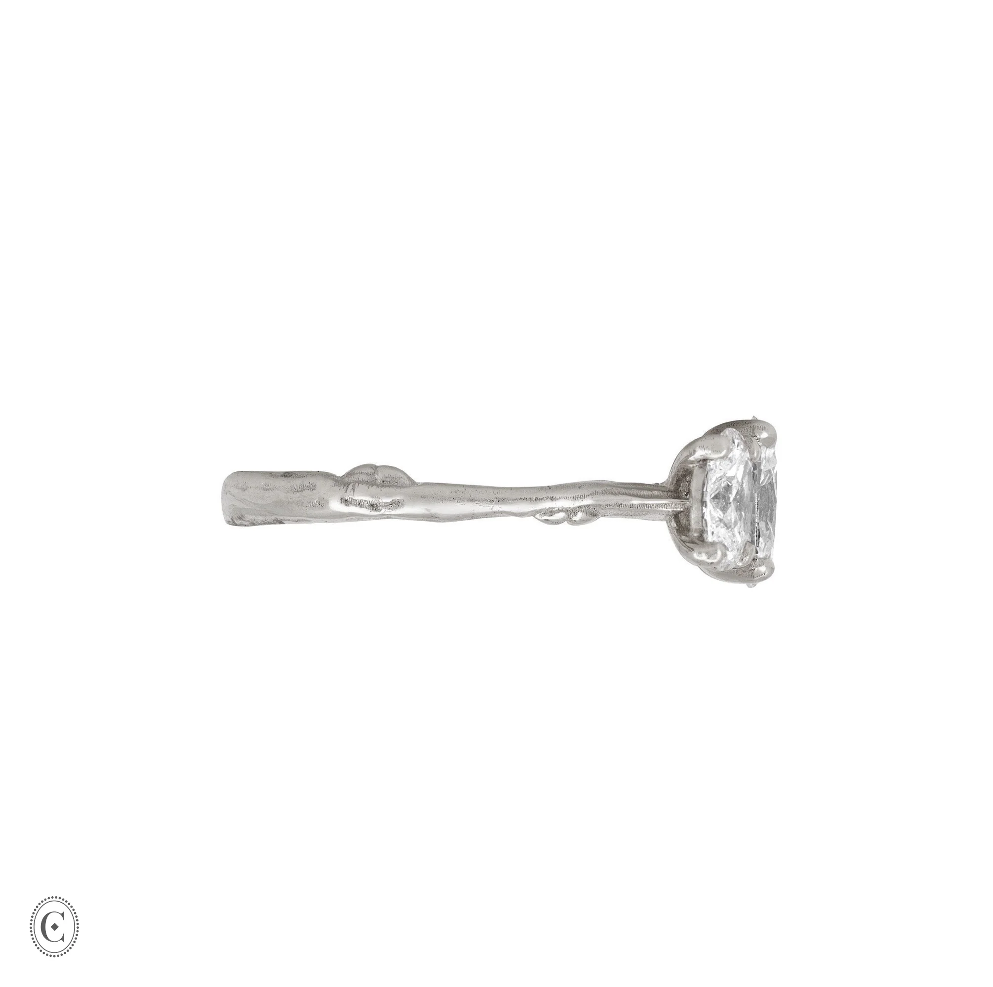 Guiding Light Trilogy - Oval Diamond Engagement Ring 14k White Gold - Image 5