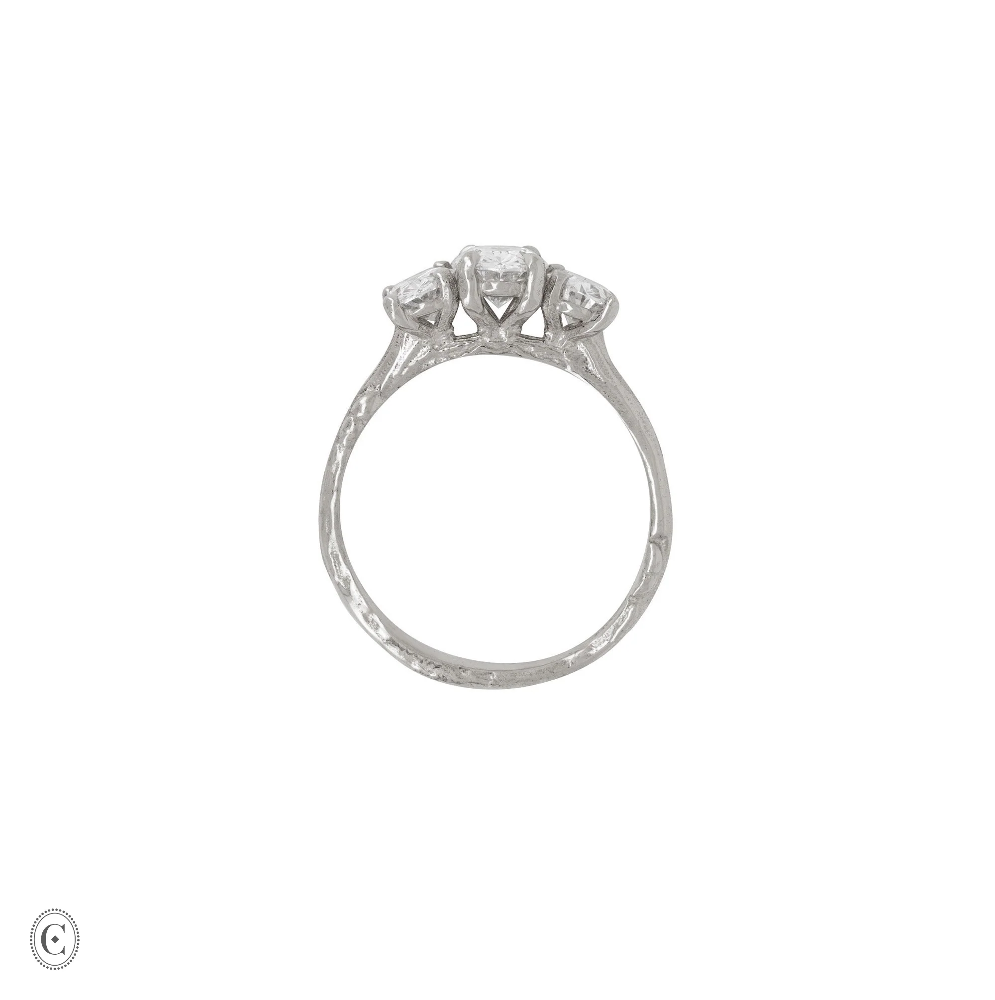 Guiding Light Trilogy - Oval Diamond Engagement Ring 14k White Gold - Image 6