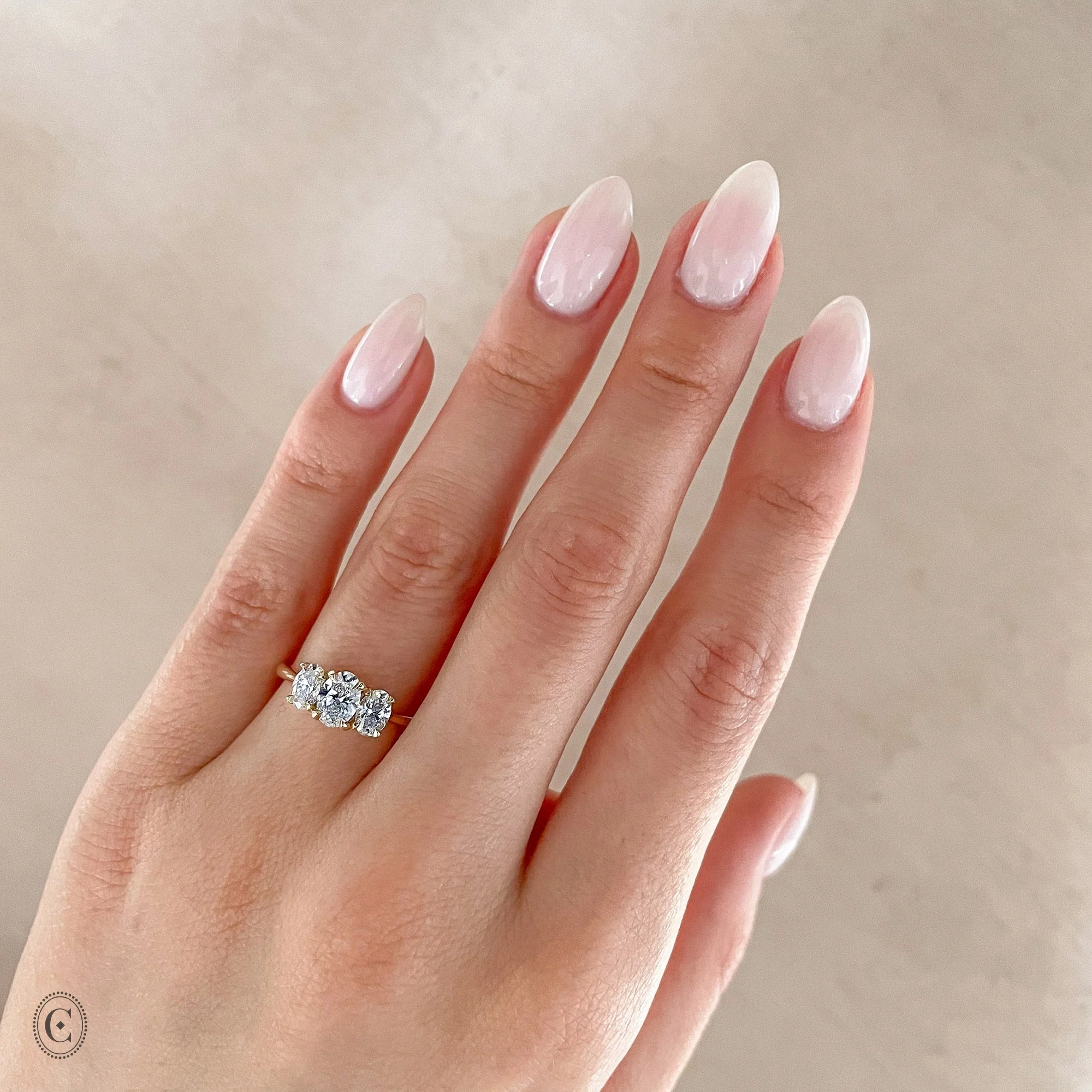 Guiding Light Trilogy - Oval Diamond Engagement Ring 14k White Gold - Image 8