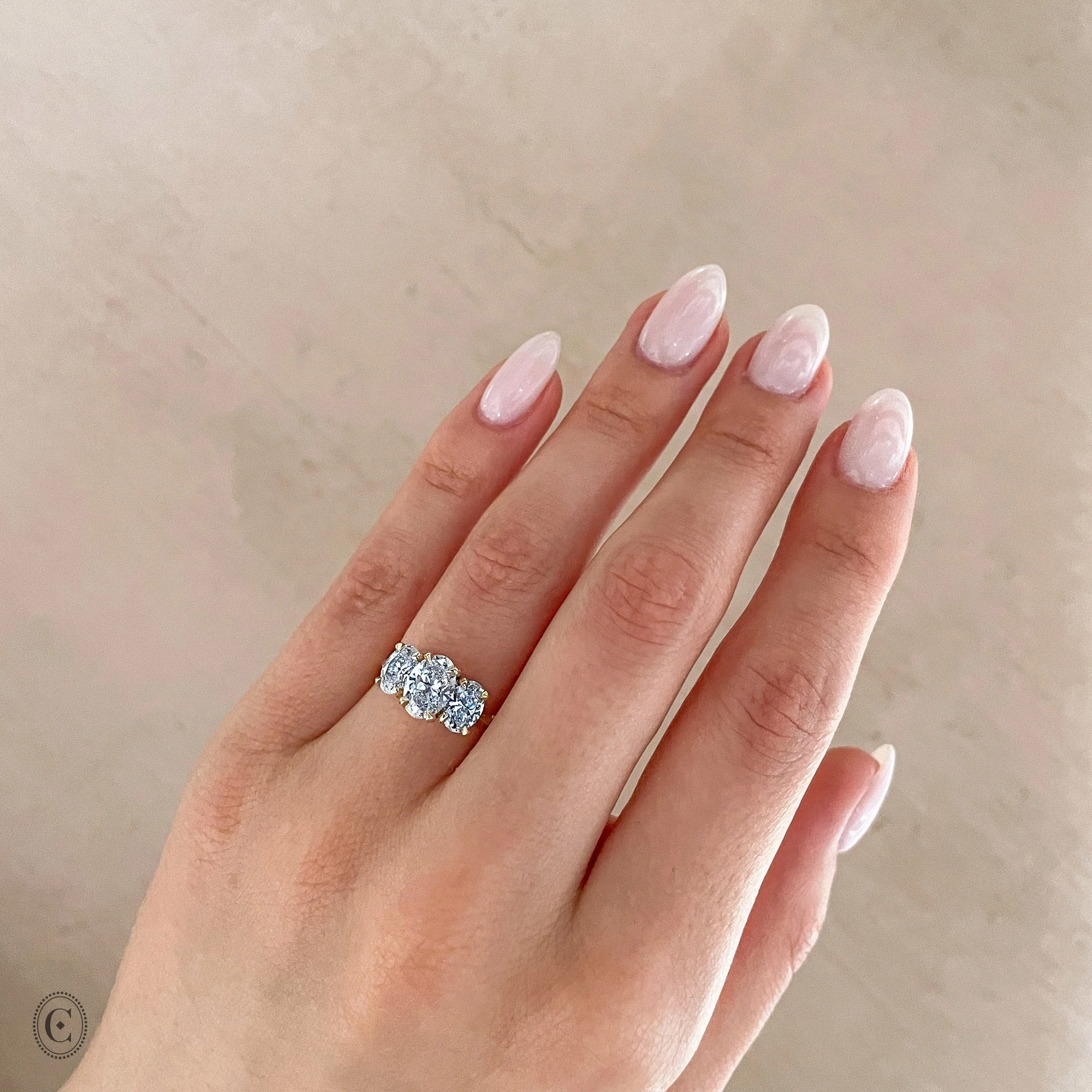 Guiding Light Trilogy - Oval Diamond Engagement Ring 14k White Gold - Image 9