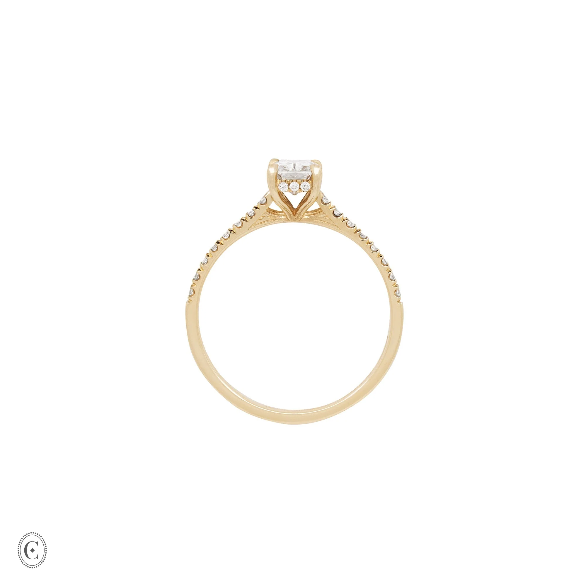 Heritage - Radiant Cut Diamond Engagement Ring with Eternity Set Band 14k Gold - Image 4