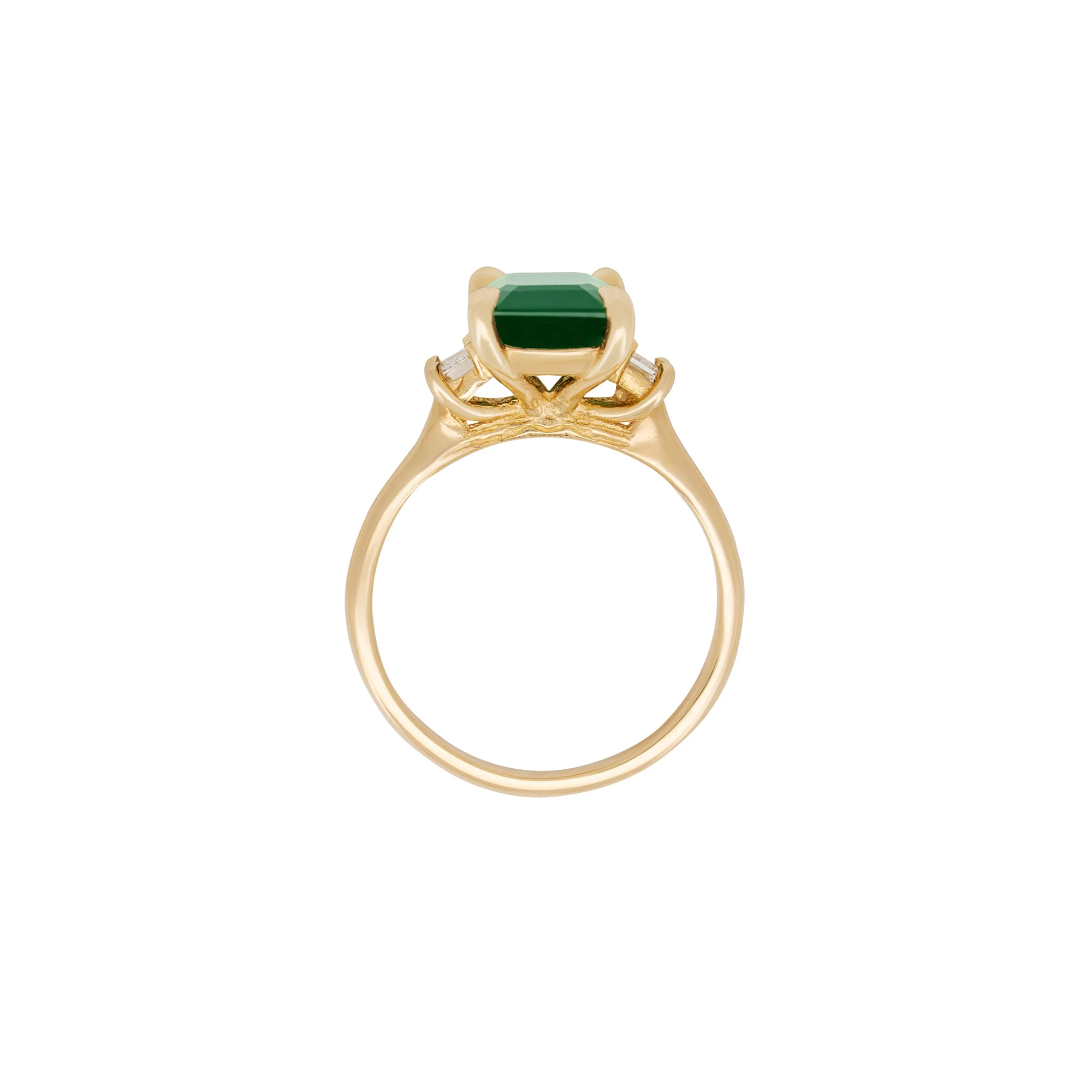 Hero Ring 1.8ct Green Tourmaline & Diamond Ring - 14k Polished Gold - Image 3