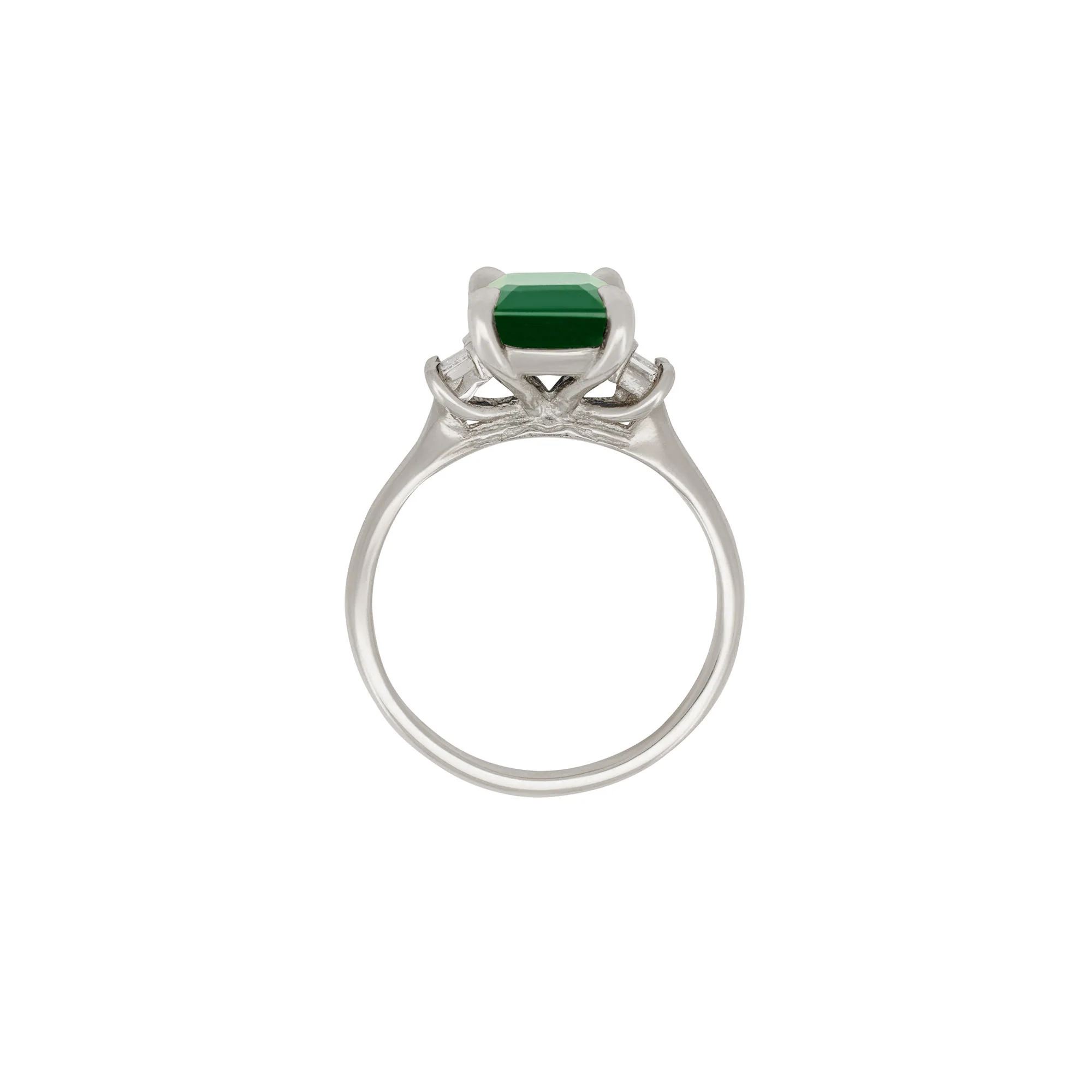 Hero Ring 1.8ct Green Tourmaline & Diamond Ring - 14k Polished White Gold - Image 3