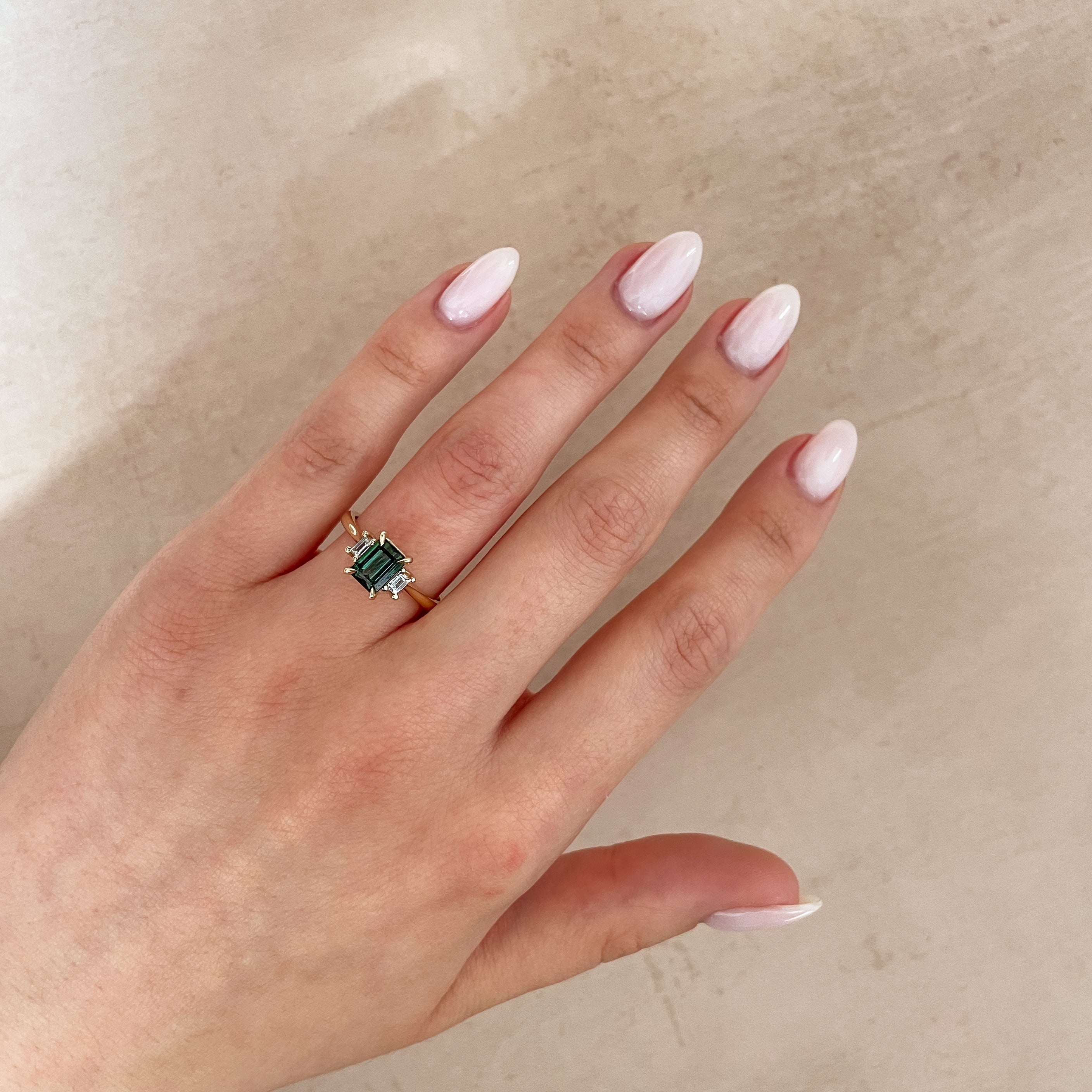Hero 1ct Green Tourmaline Ring - 14k White Gold - Image 5