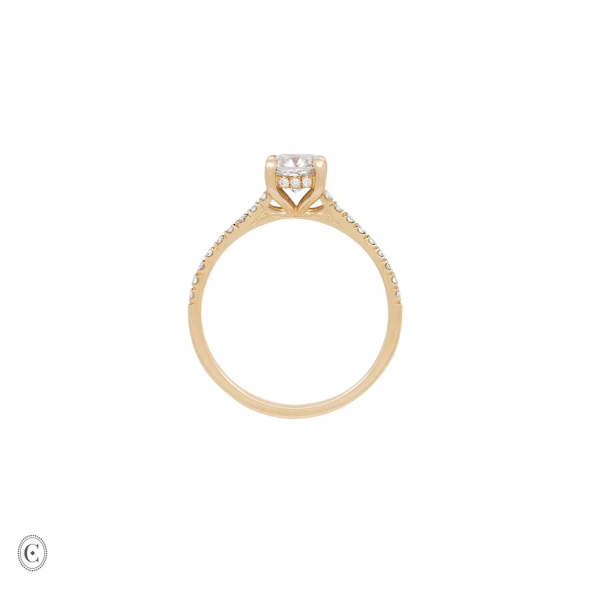Love’s Life - Eternity Cushion Cut Diamond Engagement Ring 14k Gold - Image 3