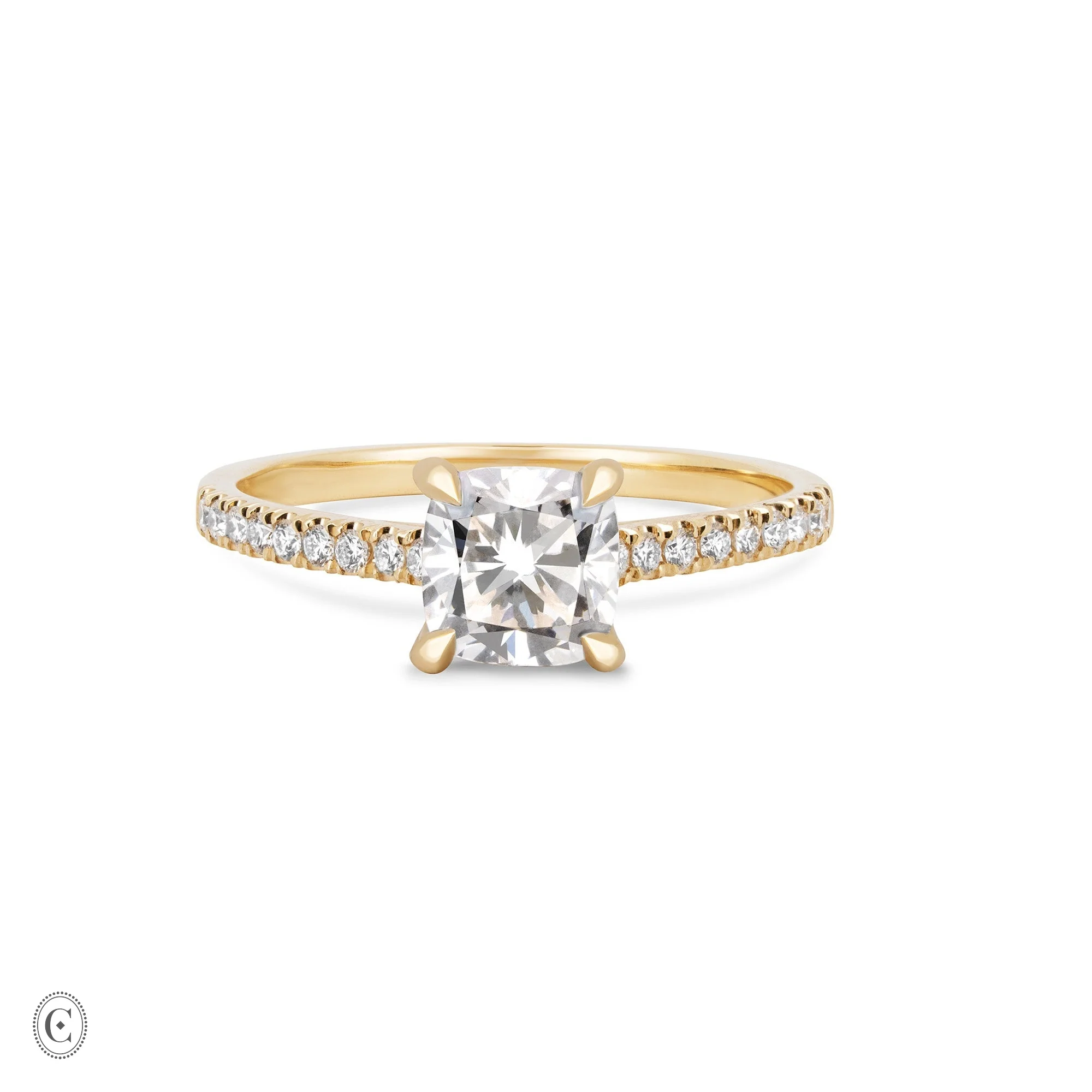 Love’s Life - Eternity Cushion Cut Diamond Engagement Ring 14k Gold - Image 4