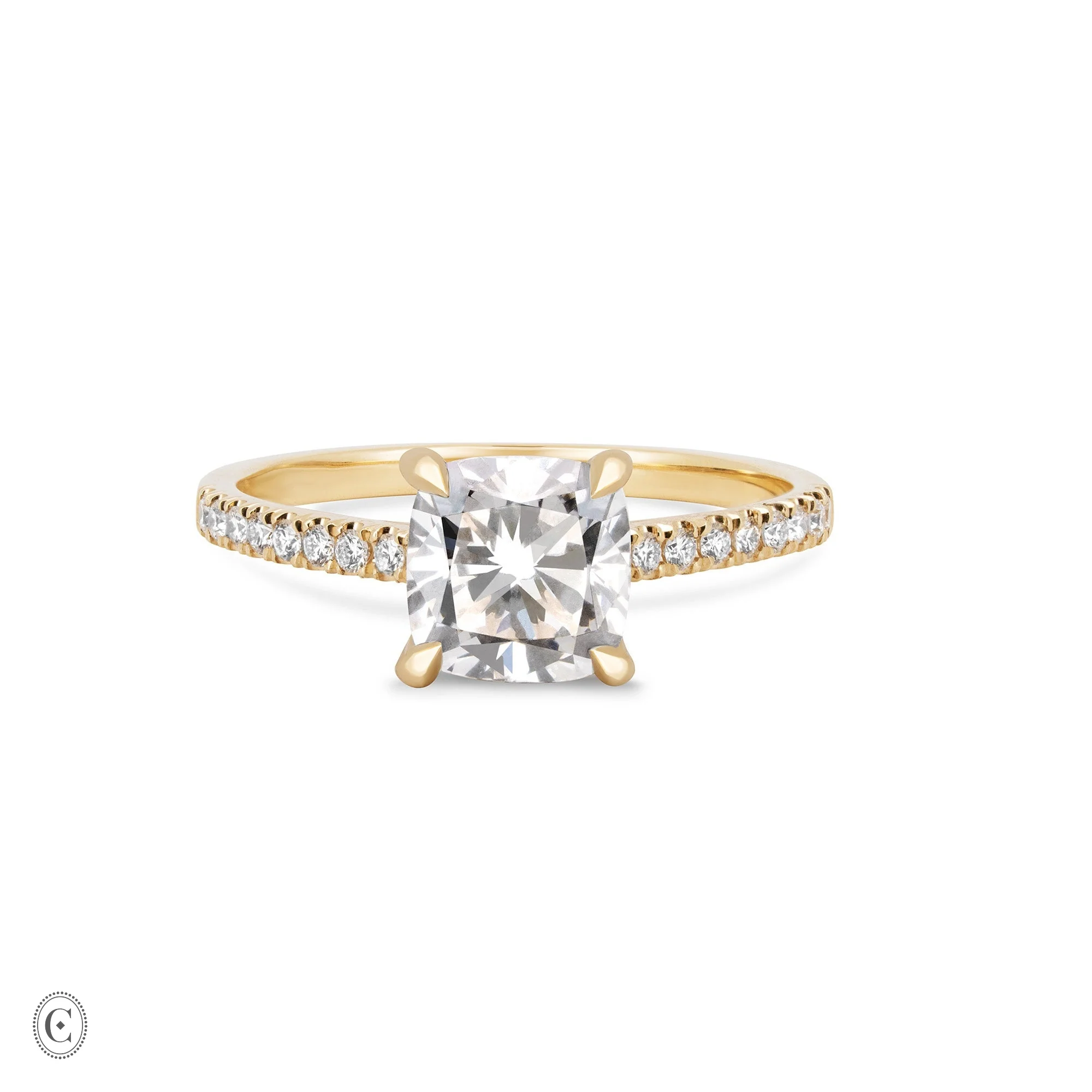 Love’s Life - Eternity Cushion Cut Diamond Engagement Ring 14k Gold - Image 5