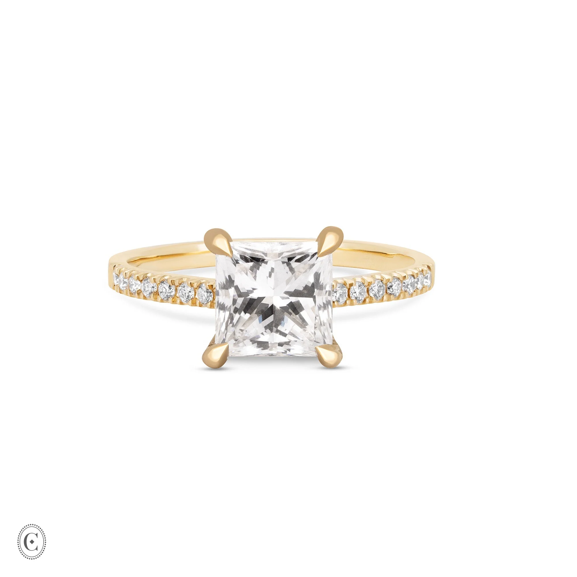 Love’s Life - Eternity Princess Cut Diamond Engagement Ring 14k Gold - Image 6