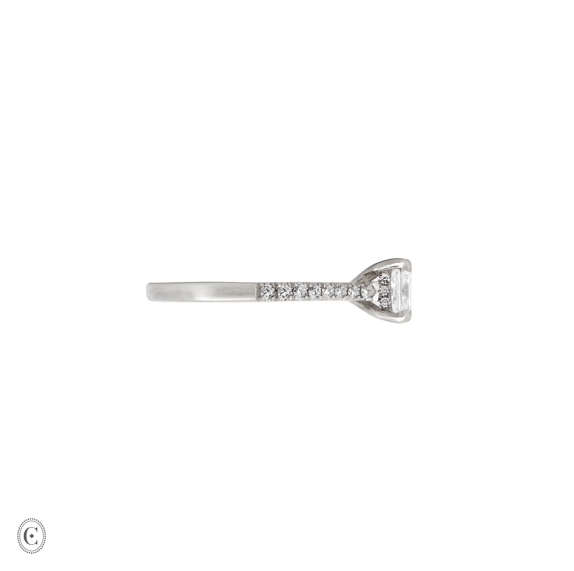 Love’s Life - Eternity Princess Cut Diamond Engagement Ring 14k White Gold - Image 3