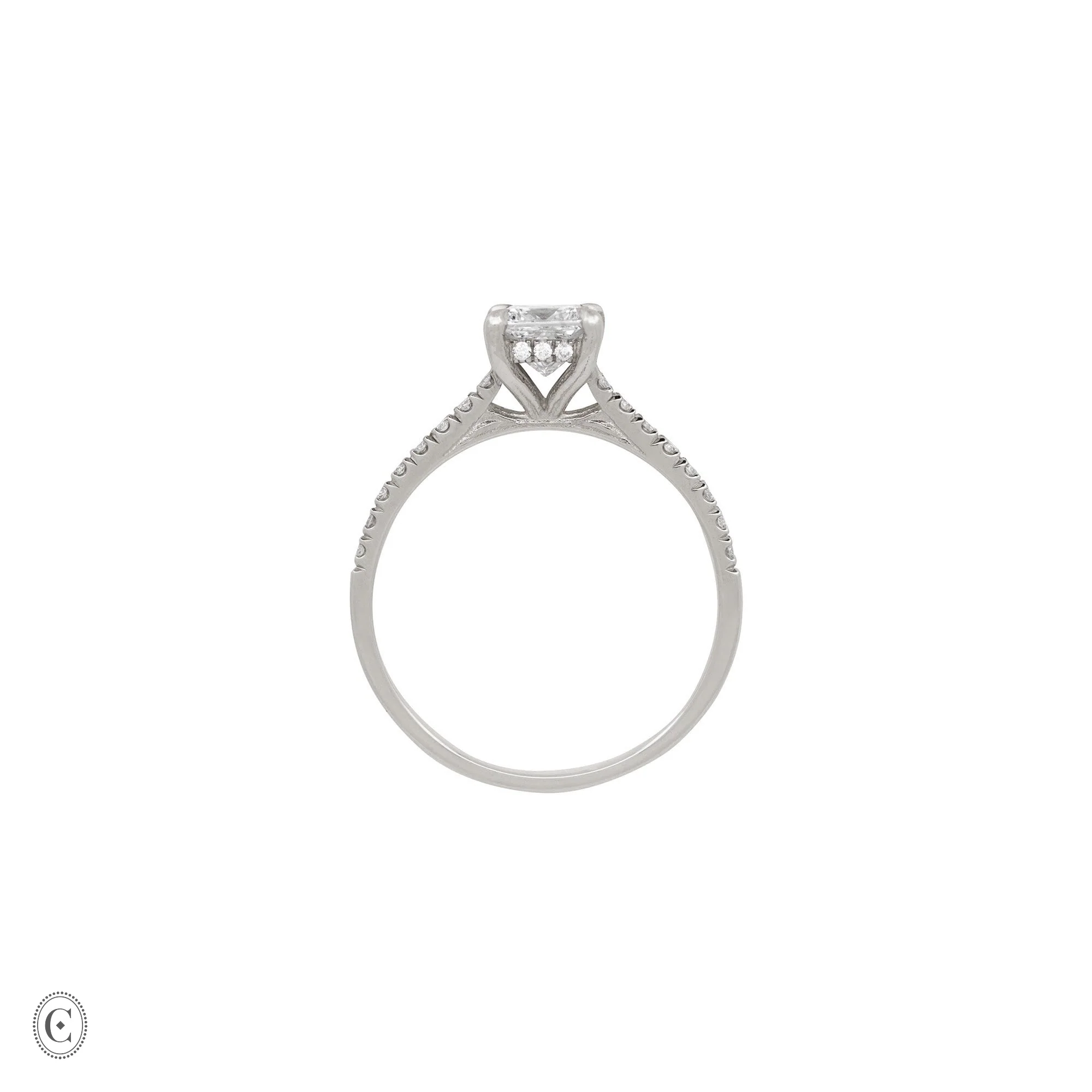 Love’s Life - Eternity Princess Cut Diamond Engagement Ring 14k White Gold - Image 4