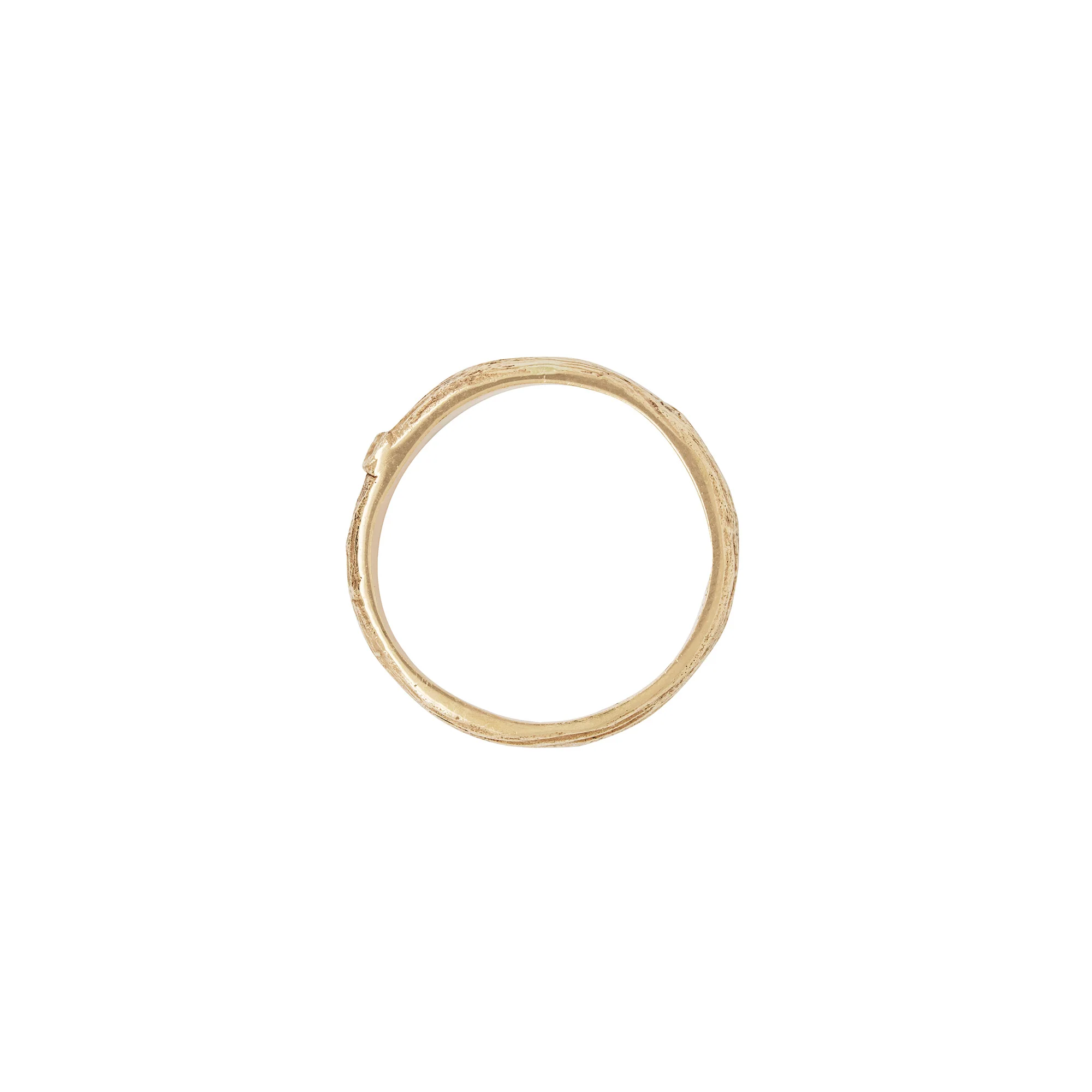 Hawthorn Bark 5.95mm Men's Wedding Ring - 14k Gold (Wide Band) - Image 3