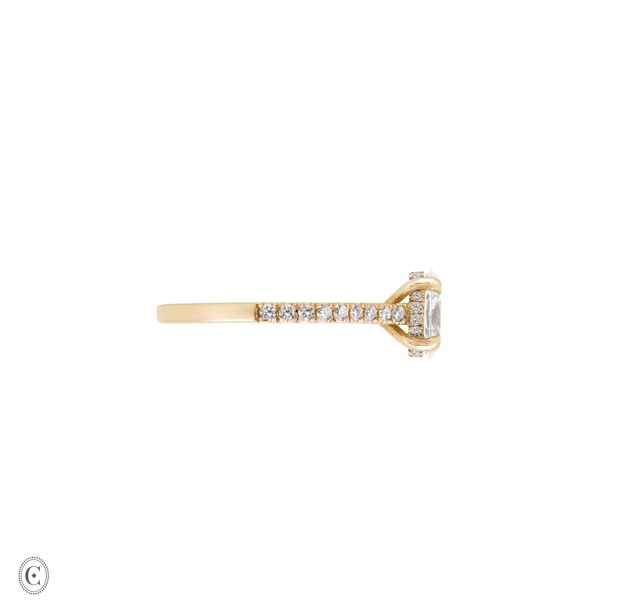 Moonlight - Eternity Oval Diamond Engagement Ring 14k Gold - Image 3