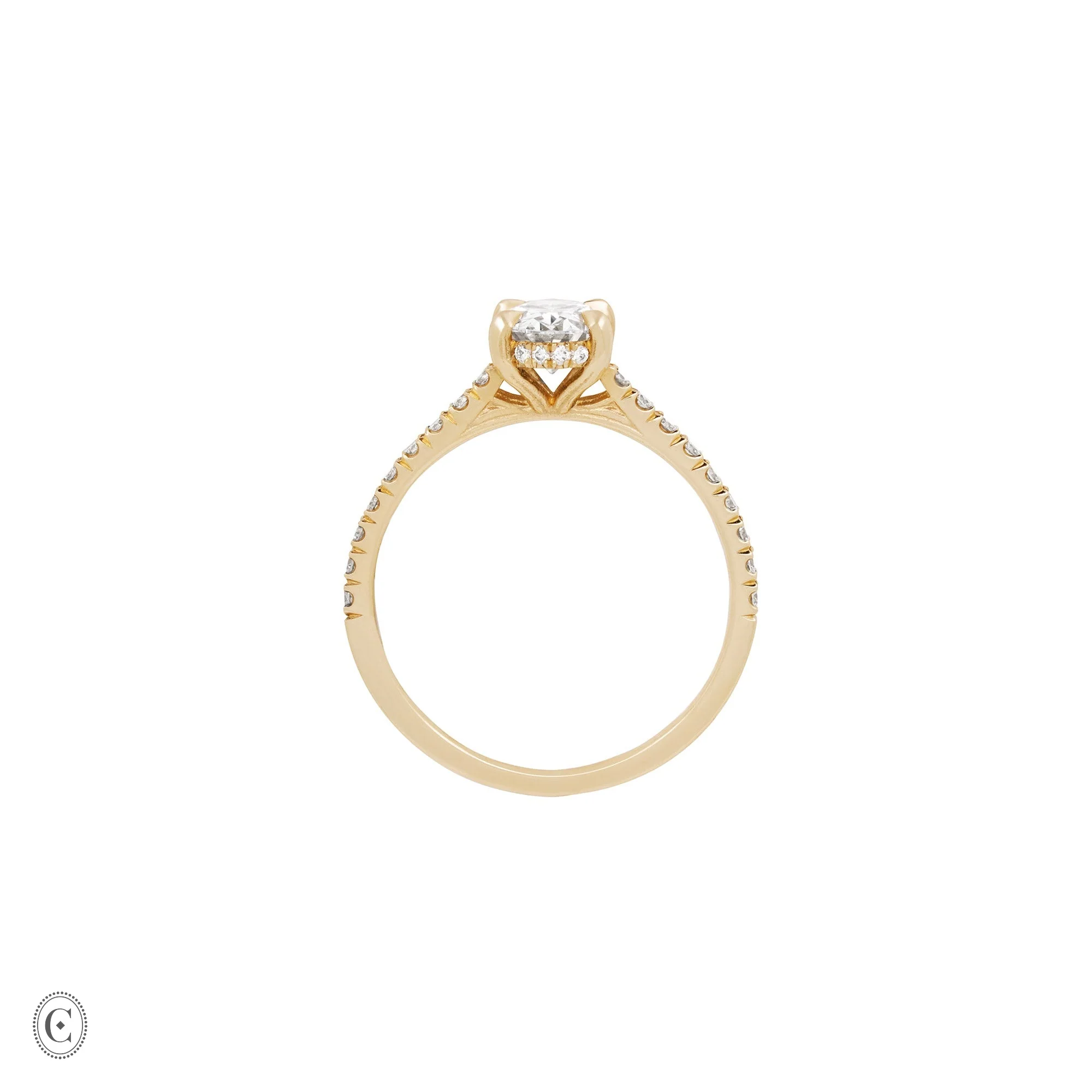 Moonlight - Eternity Oval Diamond Engagement Ring 14k Gold - Image 4