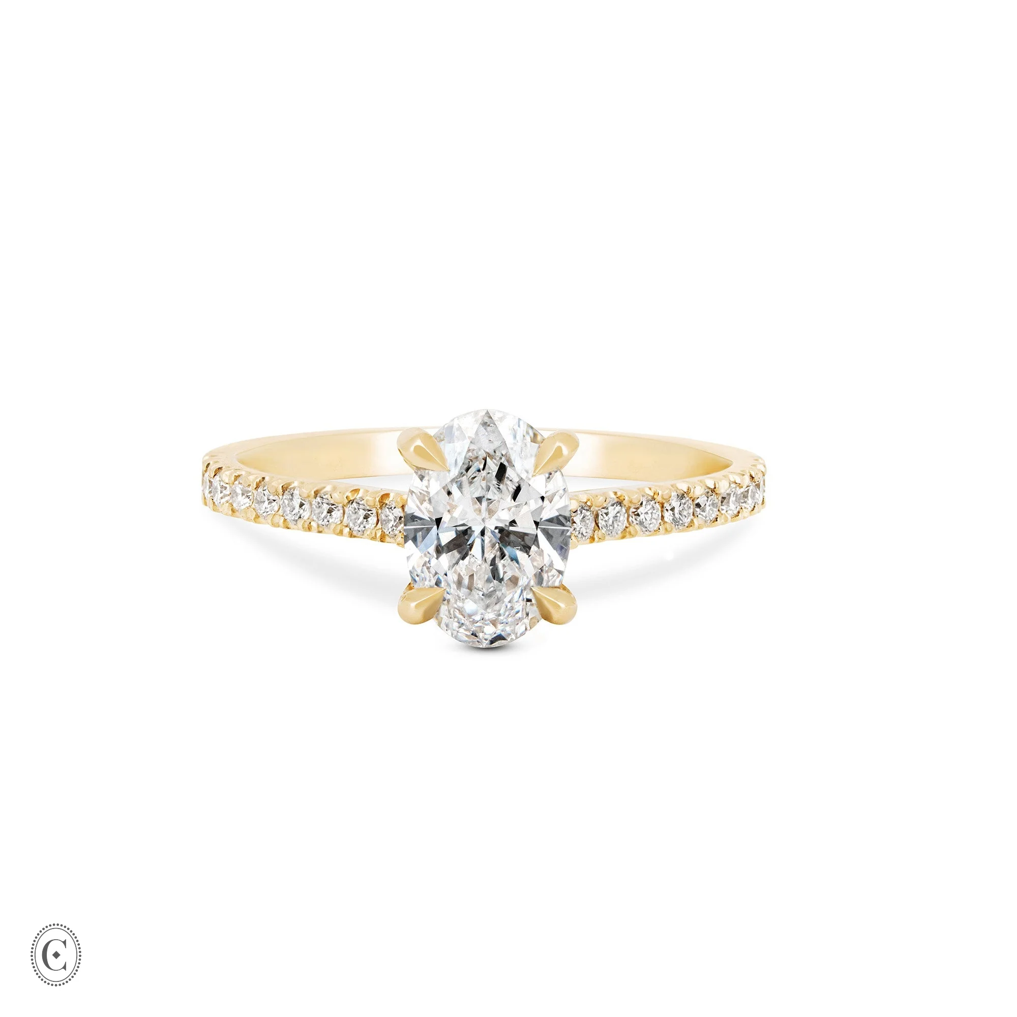 Moonlight - Eternity Oval Diamond Engagement Ring 14k Gold - Image 5