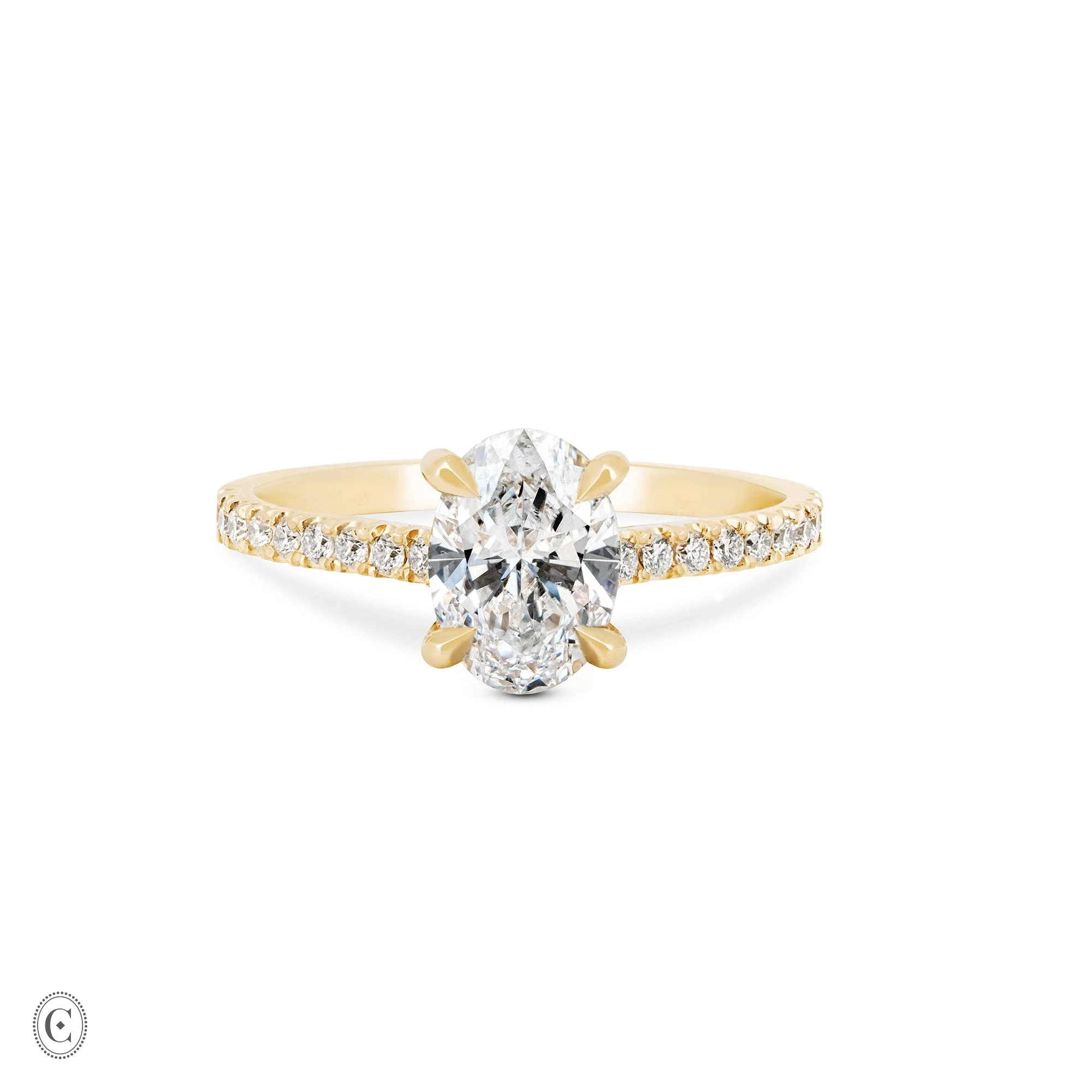 Moonlight - Eternity Oval Diamond Engagement Ring 14k Gold - Image 6