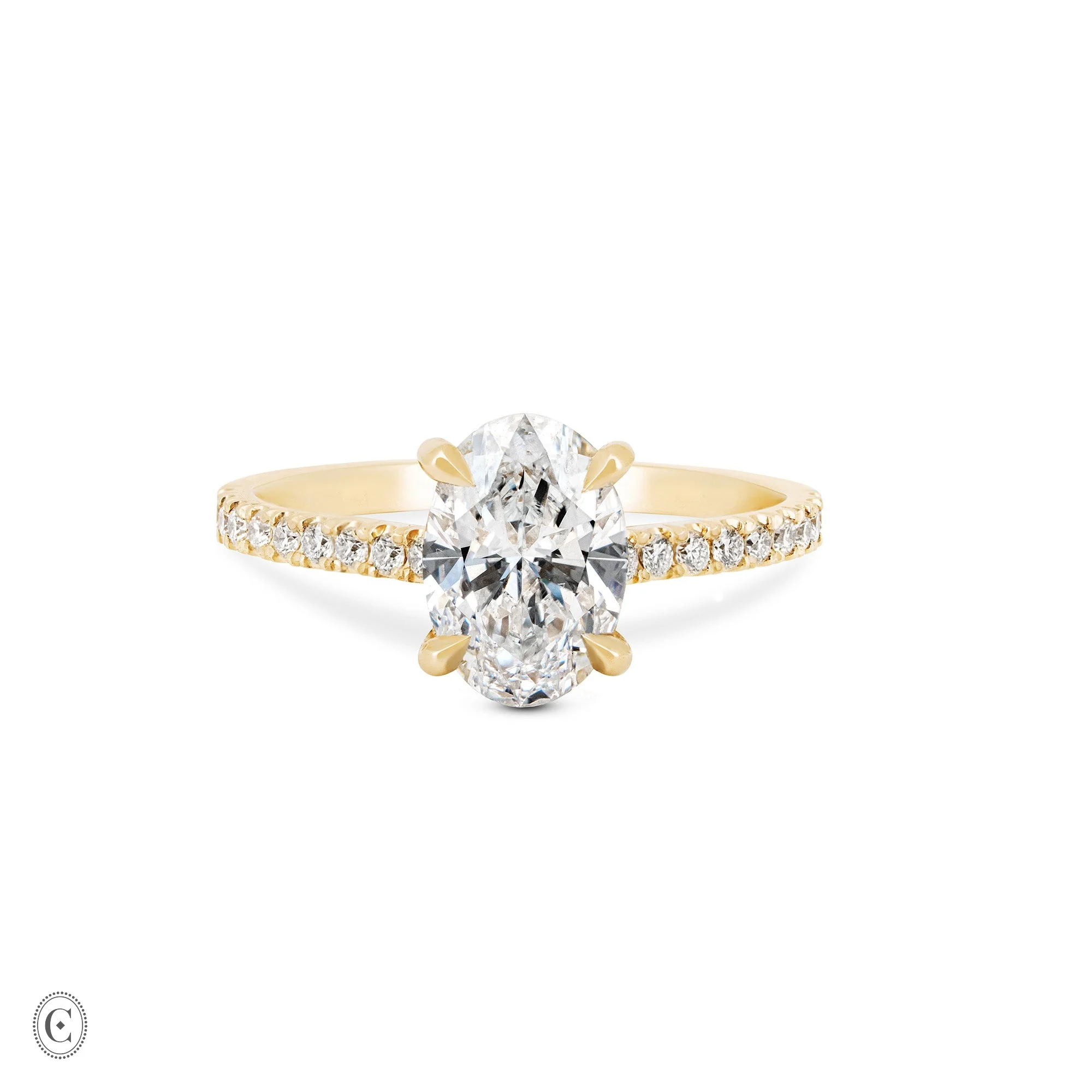 Moonlight - Eternity Oval Diamond Engagement Ring 14k Gold - Image 7