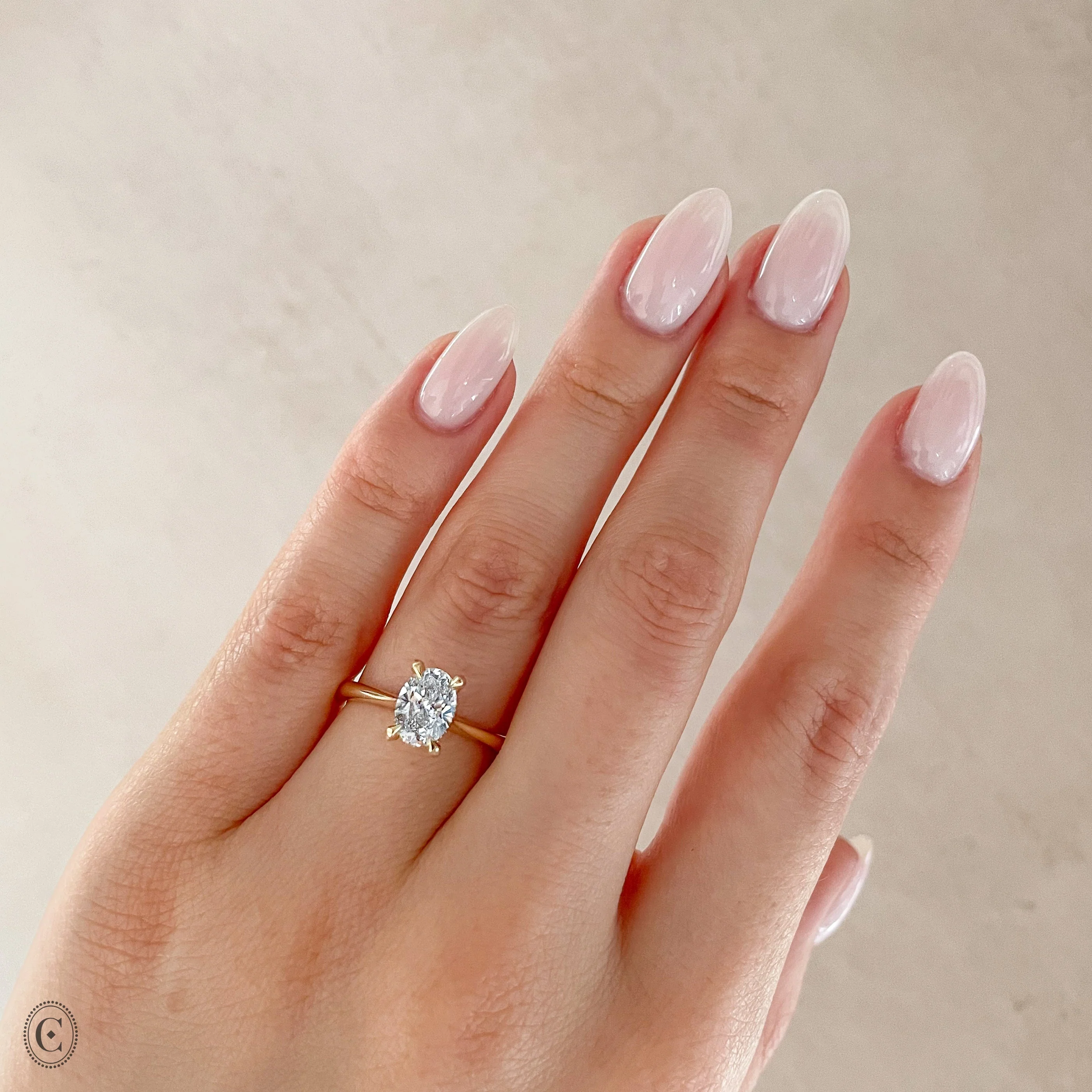 Moonlight  - Oval Diamond Engagement Ring 14k White Gold - Image 10