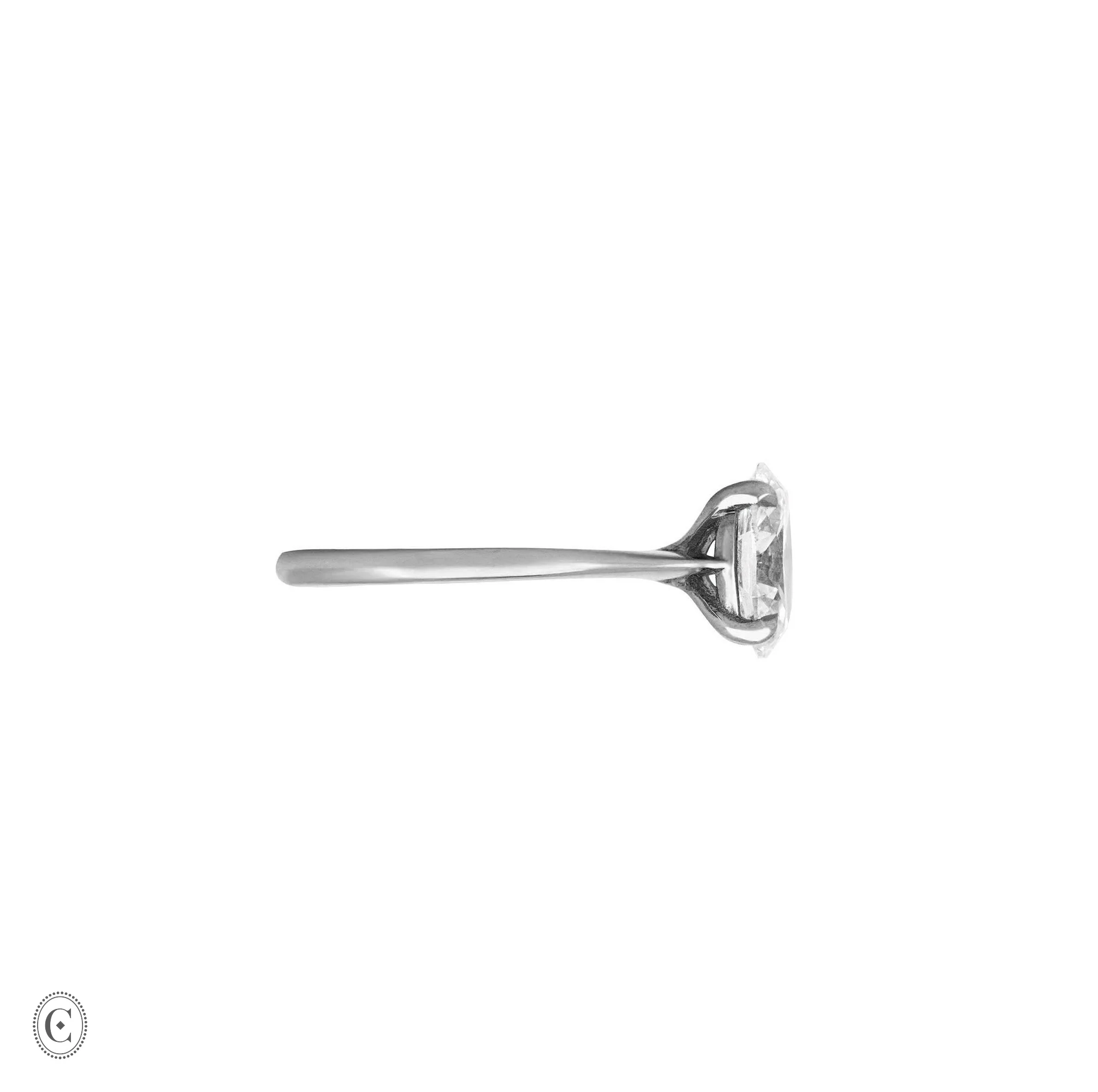 Moonlight  - Oval Diamond Engagement Ring 14k White Gold - Image 4
