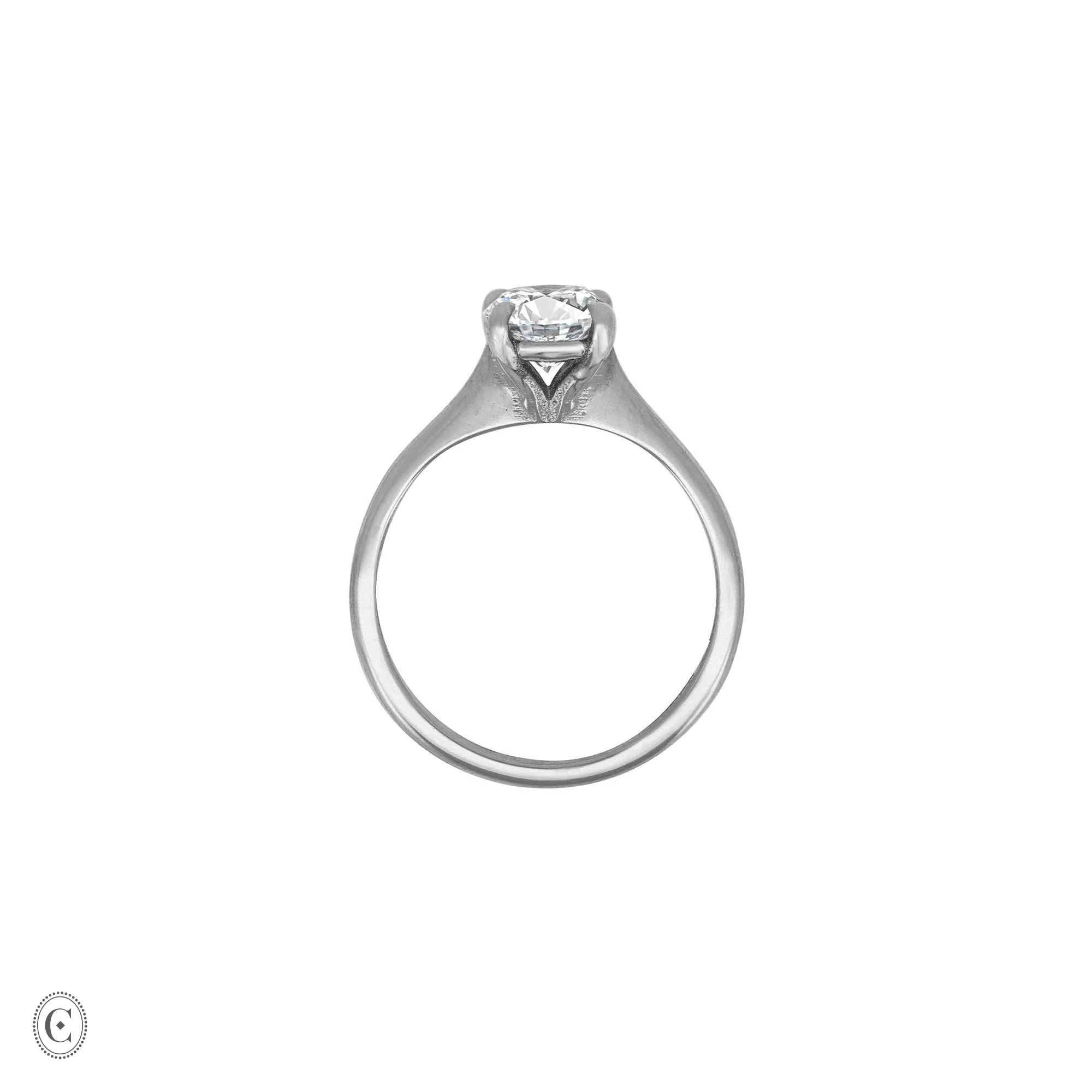 Moonlight  - Oval Diamond Engagement Ring 14k White Gold - Image 5