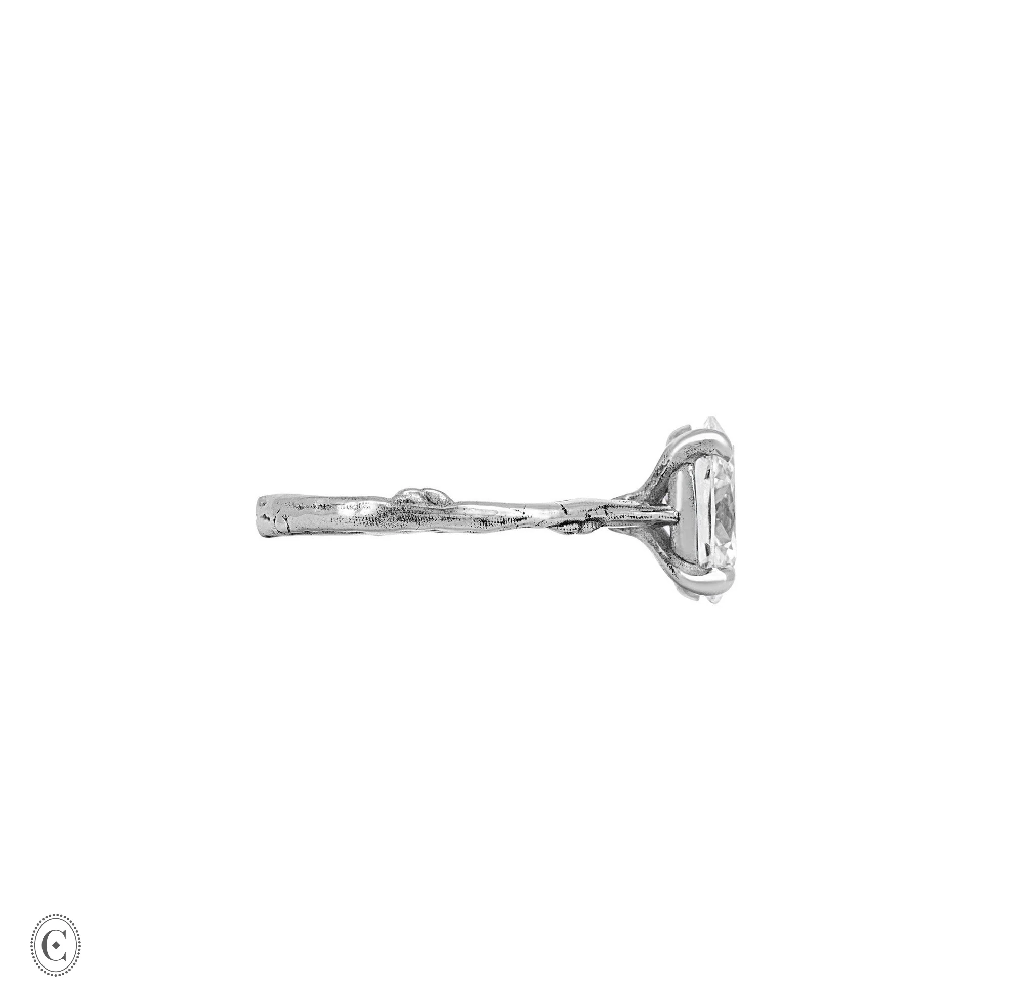 Moonlight  - Oval Diamond Engagement Ring 14k White Gold - Image 7