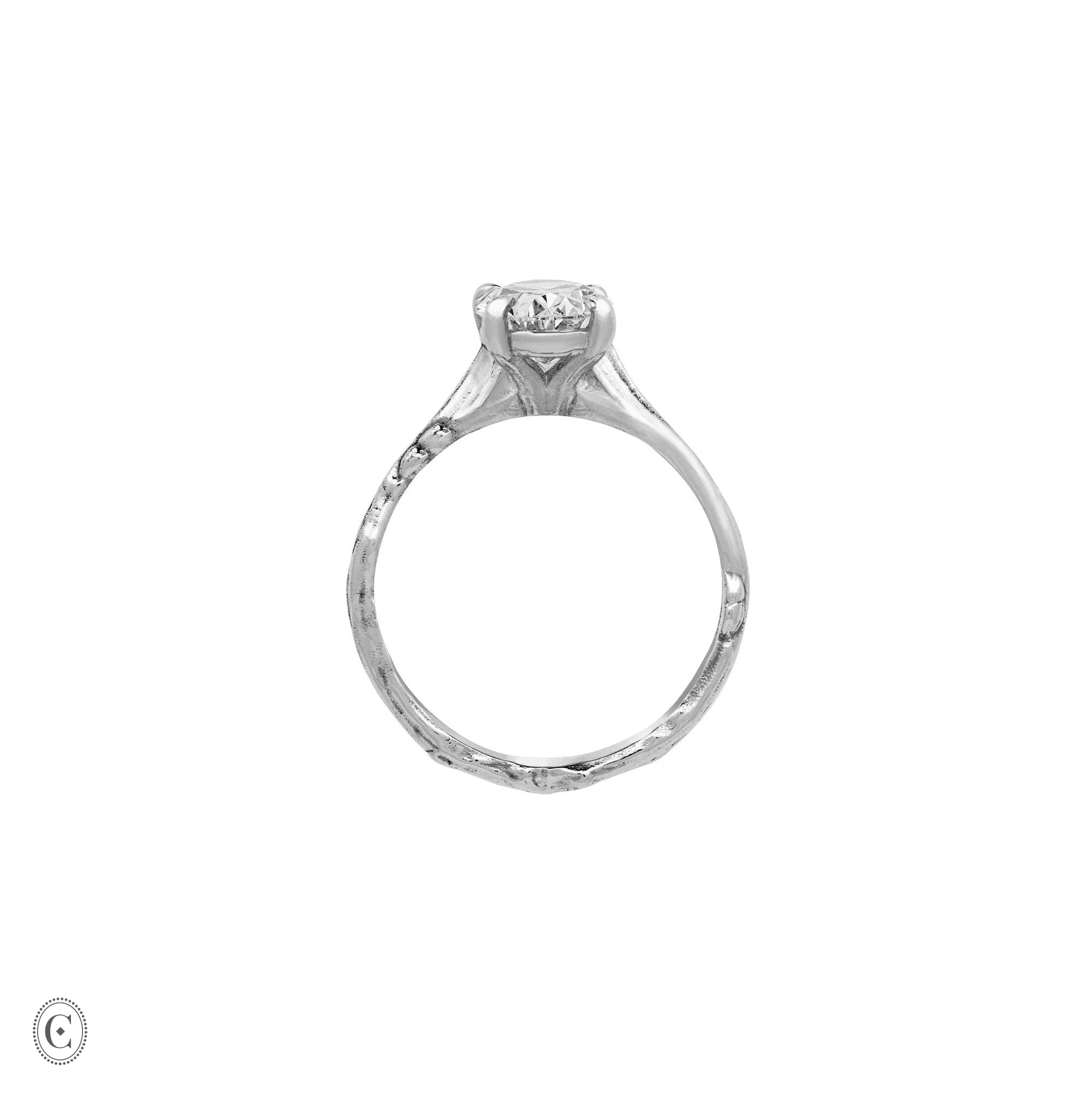 Moonlight  - Oval Diamond Engagement Ring 14k White Gold - Image 8