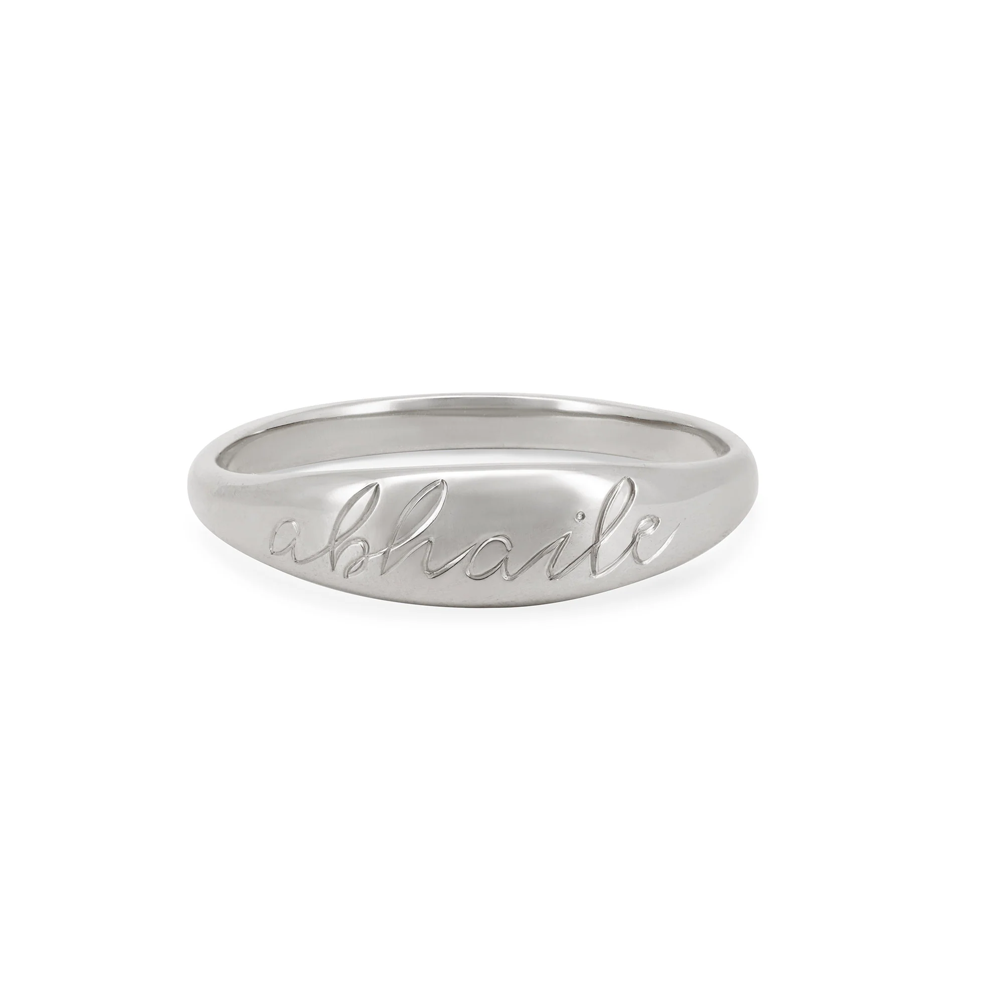 Never Forget Engraved Signet Ring - 14k White Gold - Image 6