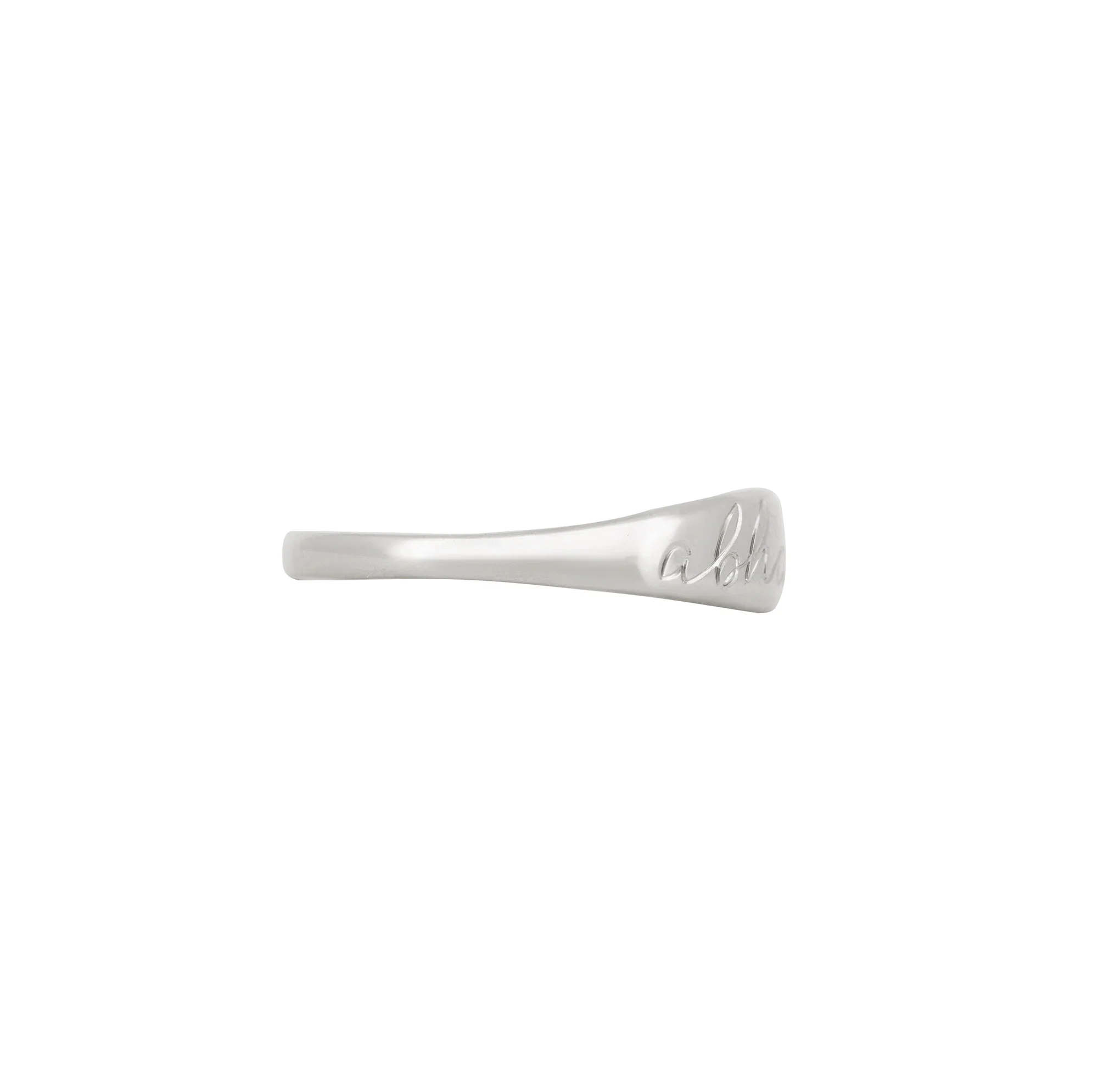 Never Forget Engraved Signet Ring - 14k White Gold - Image 7