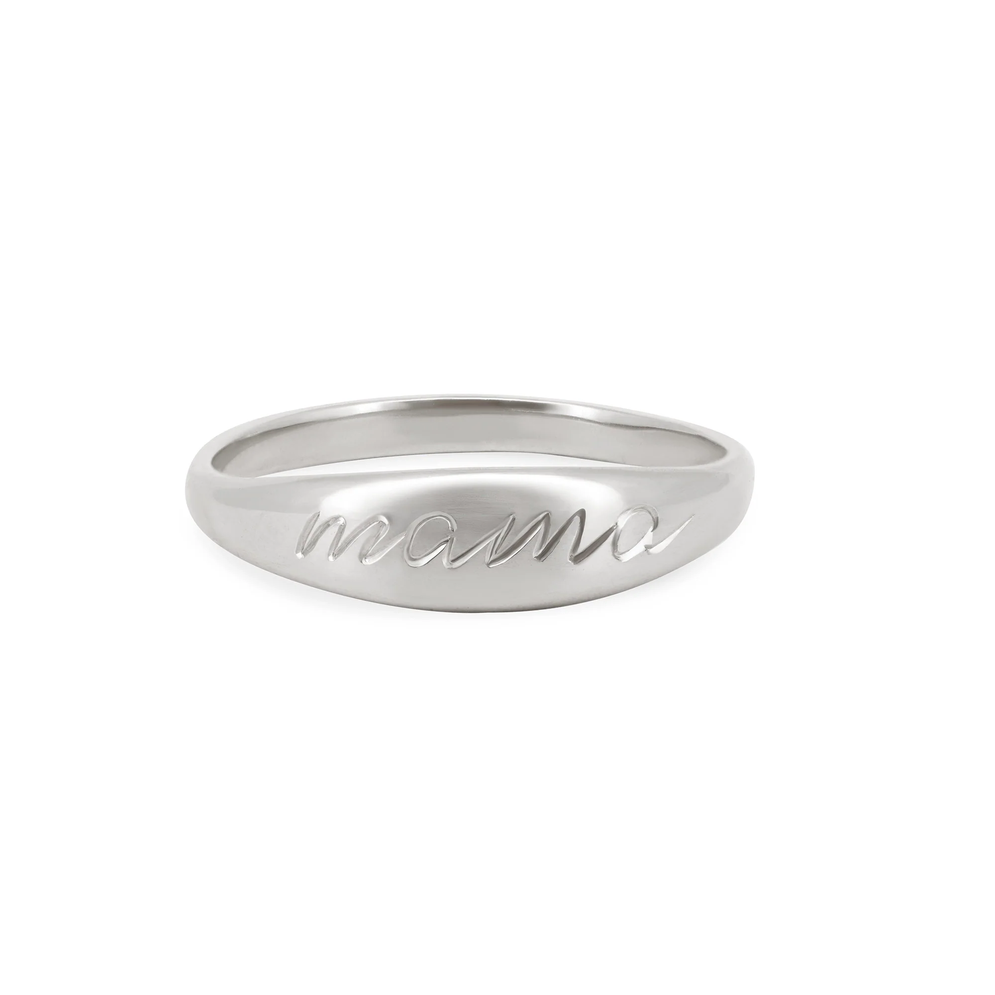 Never Forget Engraved Signet Ring - 14k White Gold - Image 9