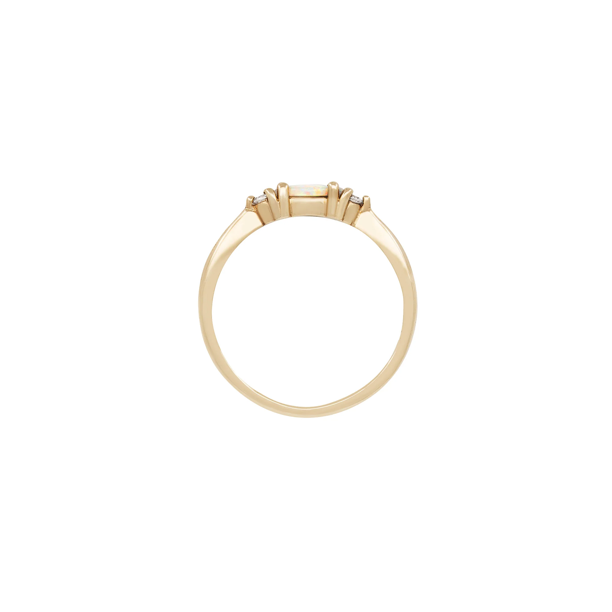 Daydreamer Ring Marquise Opal & Diamond Ring - 14k Polished Gold - Image 3