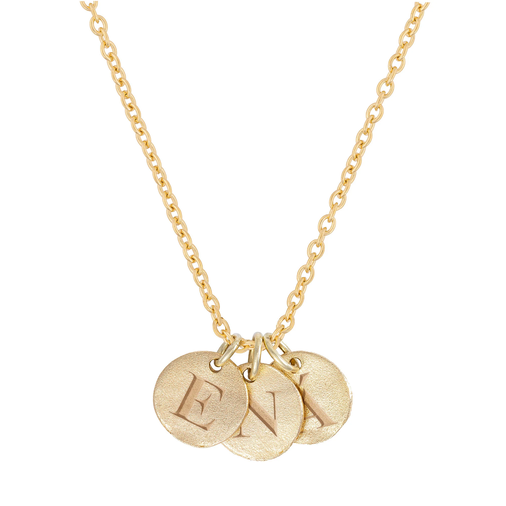 Midi Disc Necklace - 14k Gold Initial Letter - Image 3