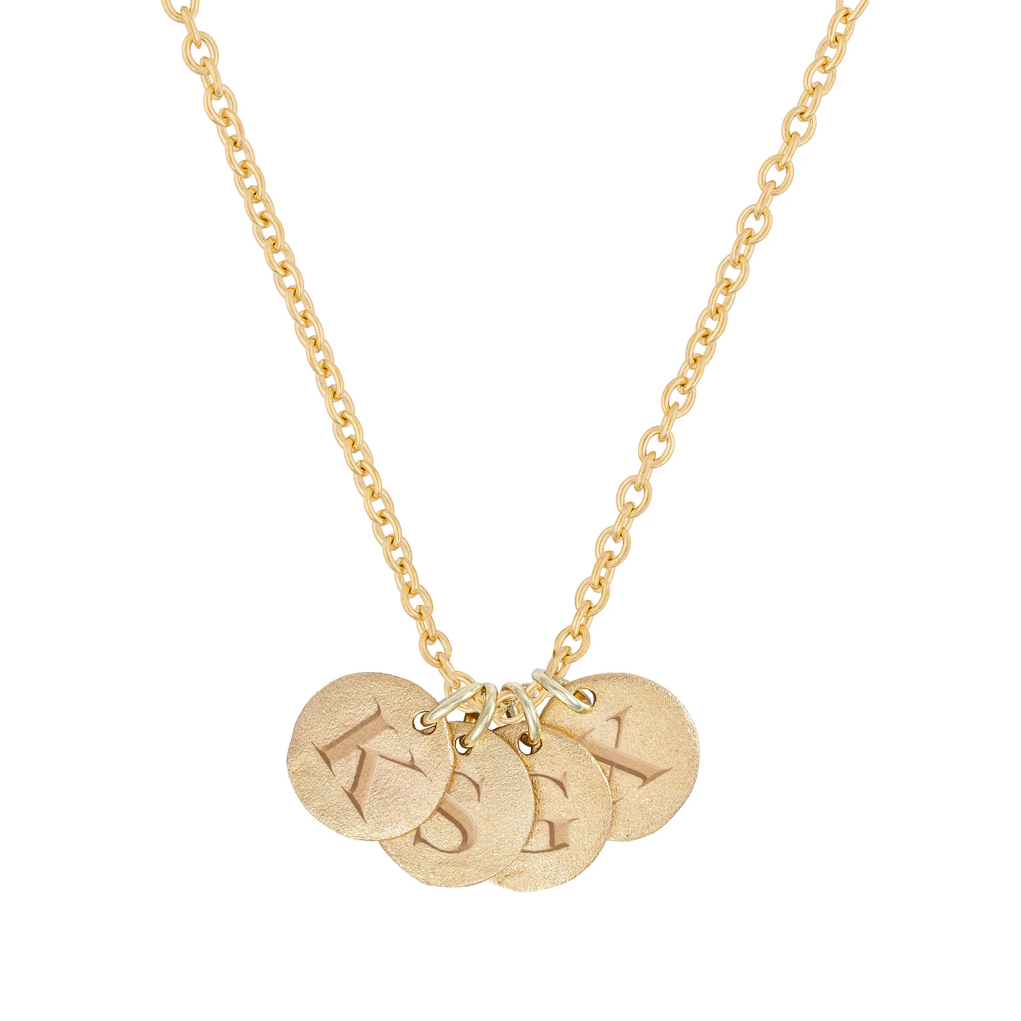 Midi Disc Necklace - 14k Gold Initial Letter - Image 4