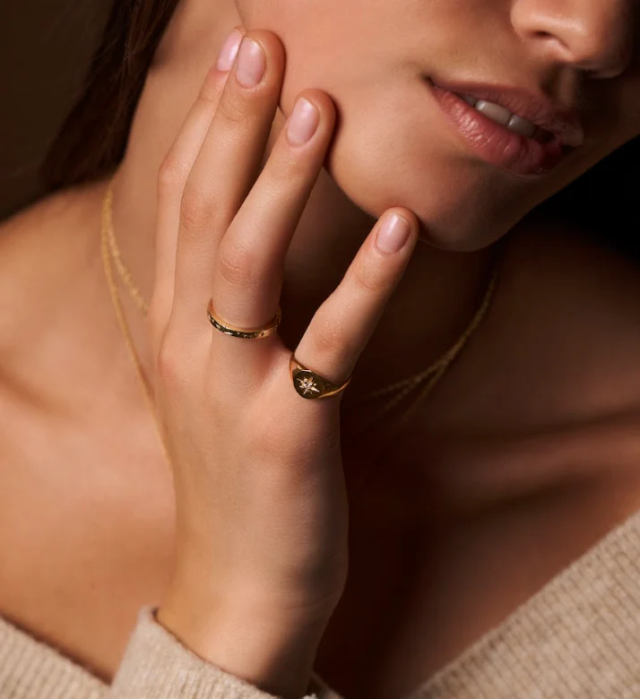 North Star - 14k Gold Band Ring - Image 7