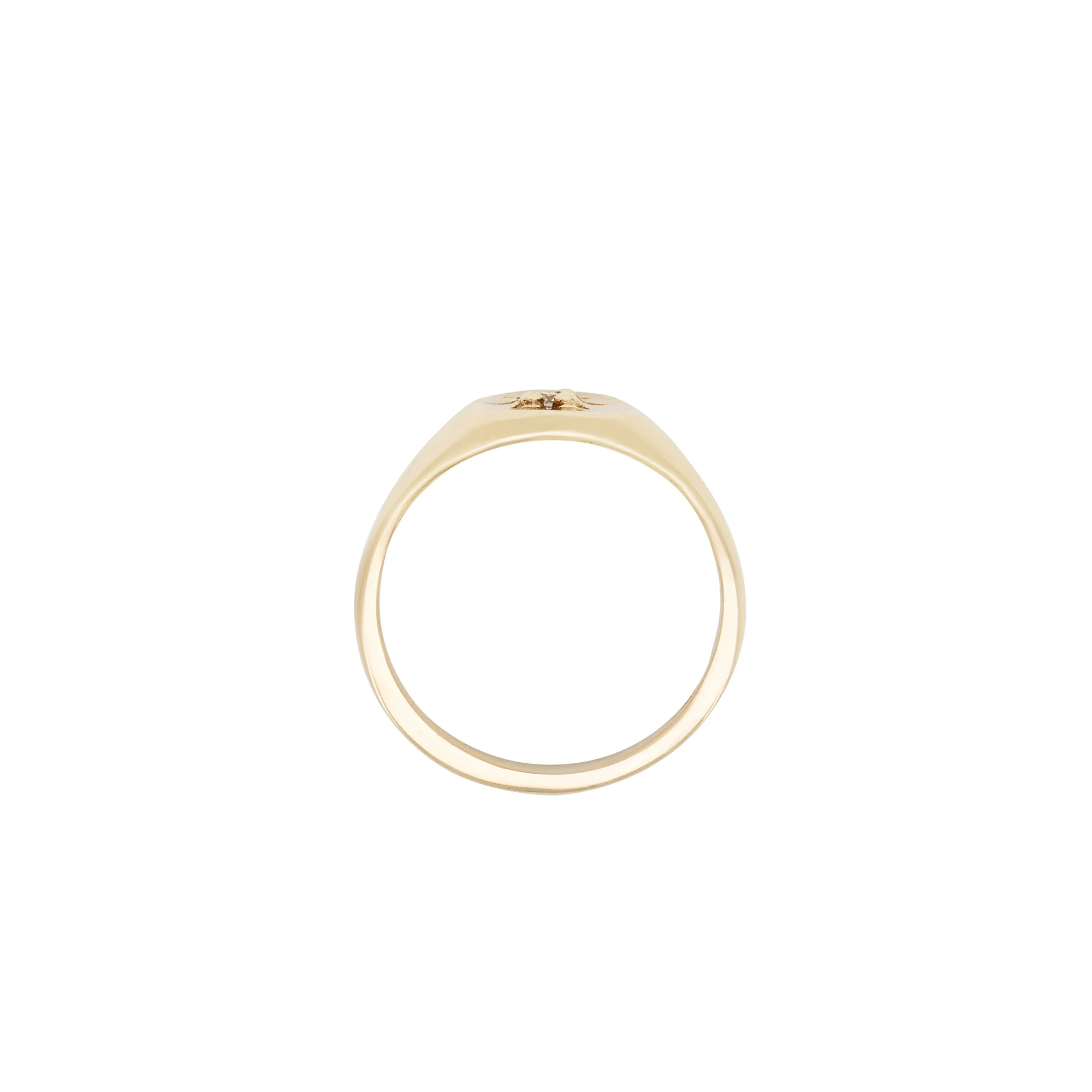 North Star Lab Grown Diamond Original Signet Ring - 14k Gold - Image 3