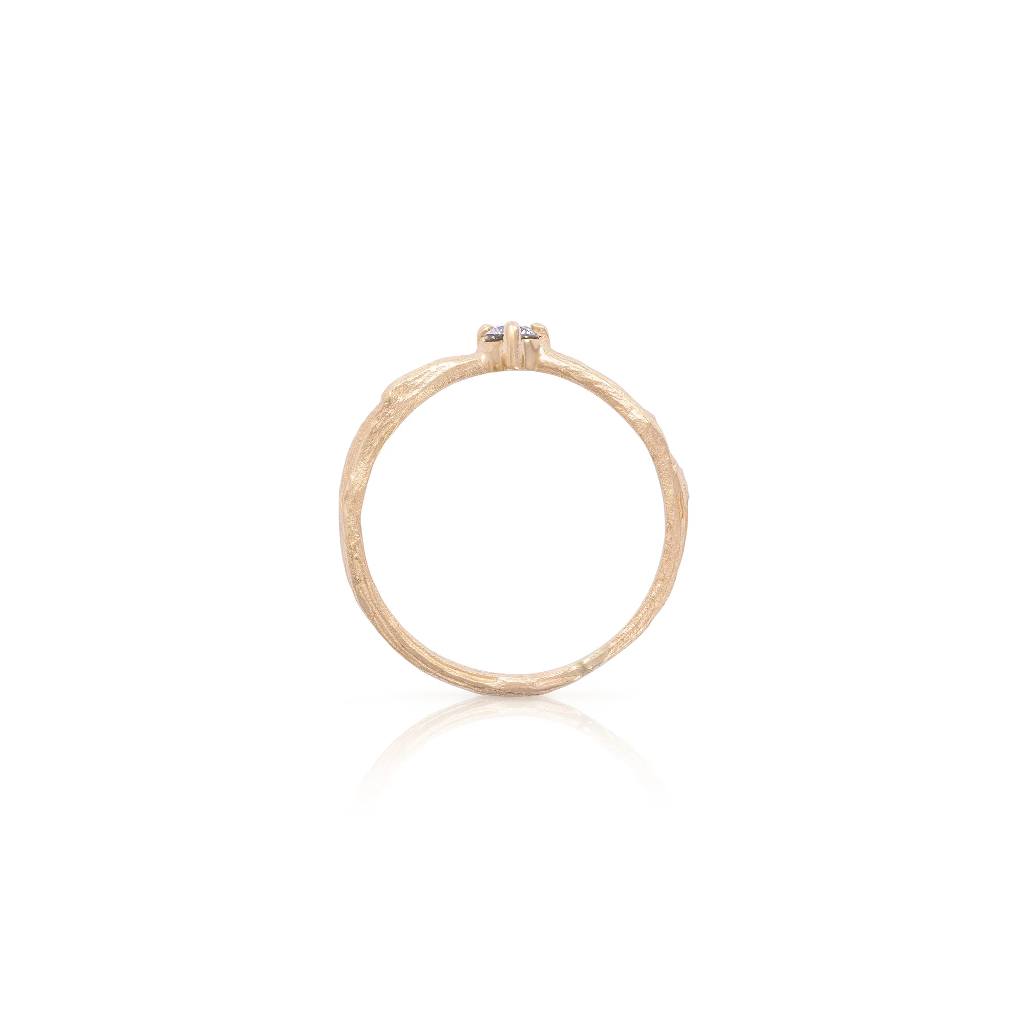 Promise Me Lab Grown Diamond Ring - 14k Gold Twig Band - Image 3