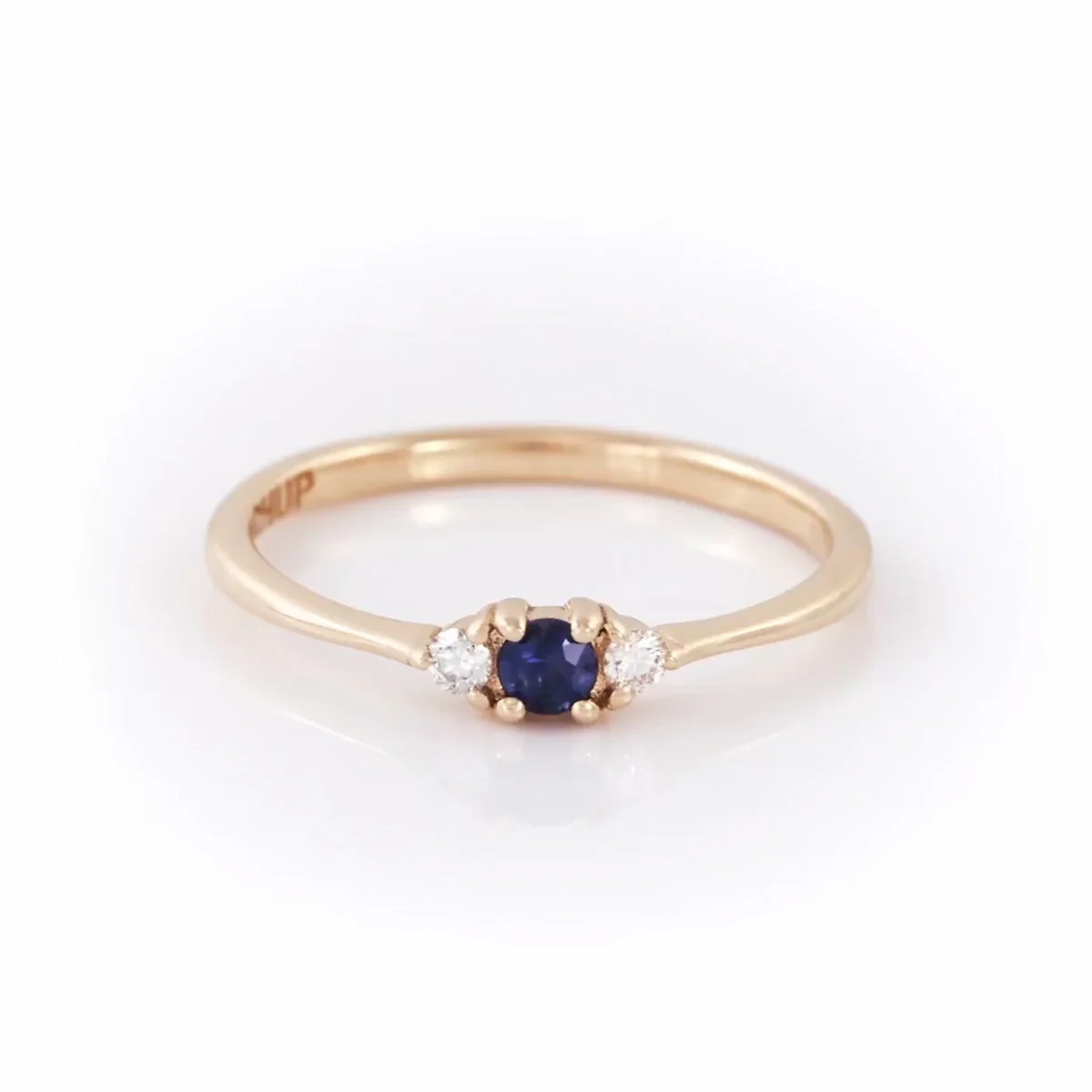 Promise me Tomorrow Blue Sapphire Ring - 14k Polished Gold - Image 4