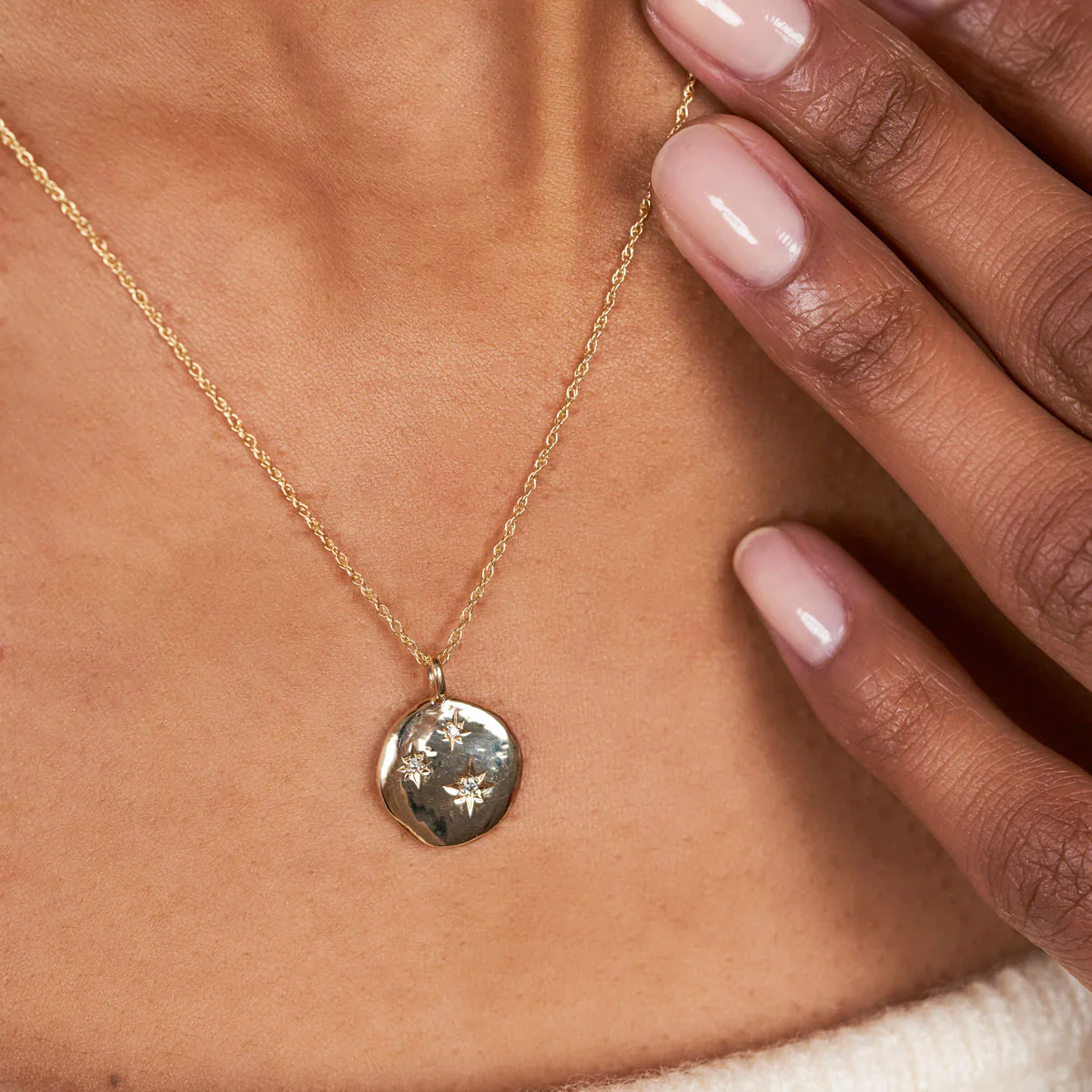Stars in the Sky Three Lab Grown Diamond Necklace - 14k Gold - Image 3