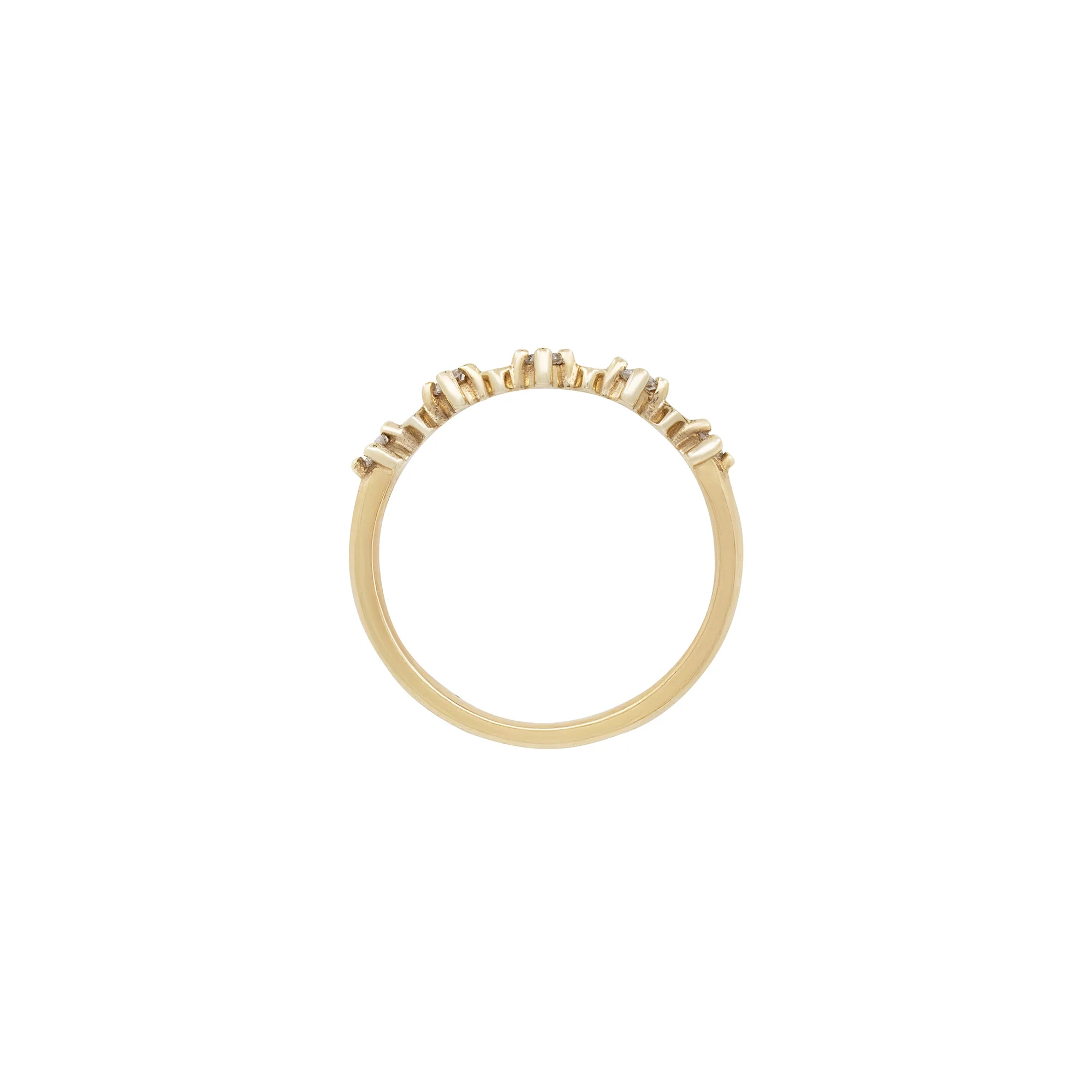 Stars in the Sky Five Diamond Ring - 14k Gold Polished Band - Image 3