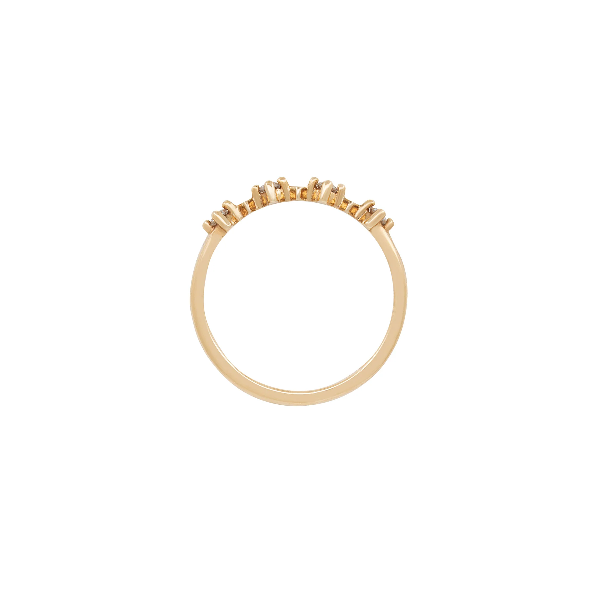 Stars in the Sky Four Diamond Ring - 14k Gold Polished Band - Image 3