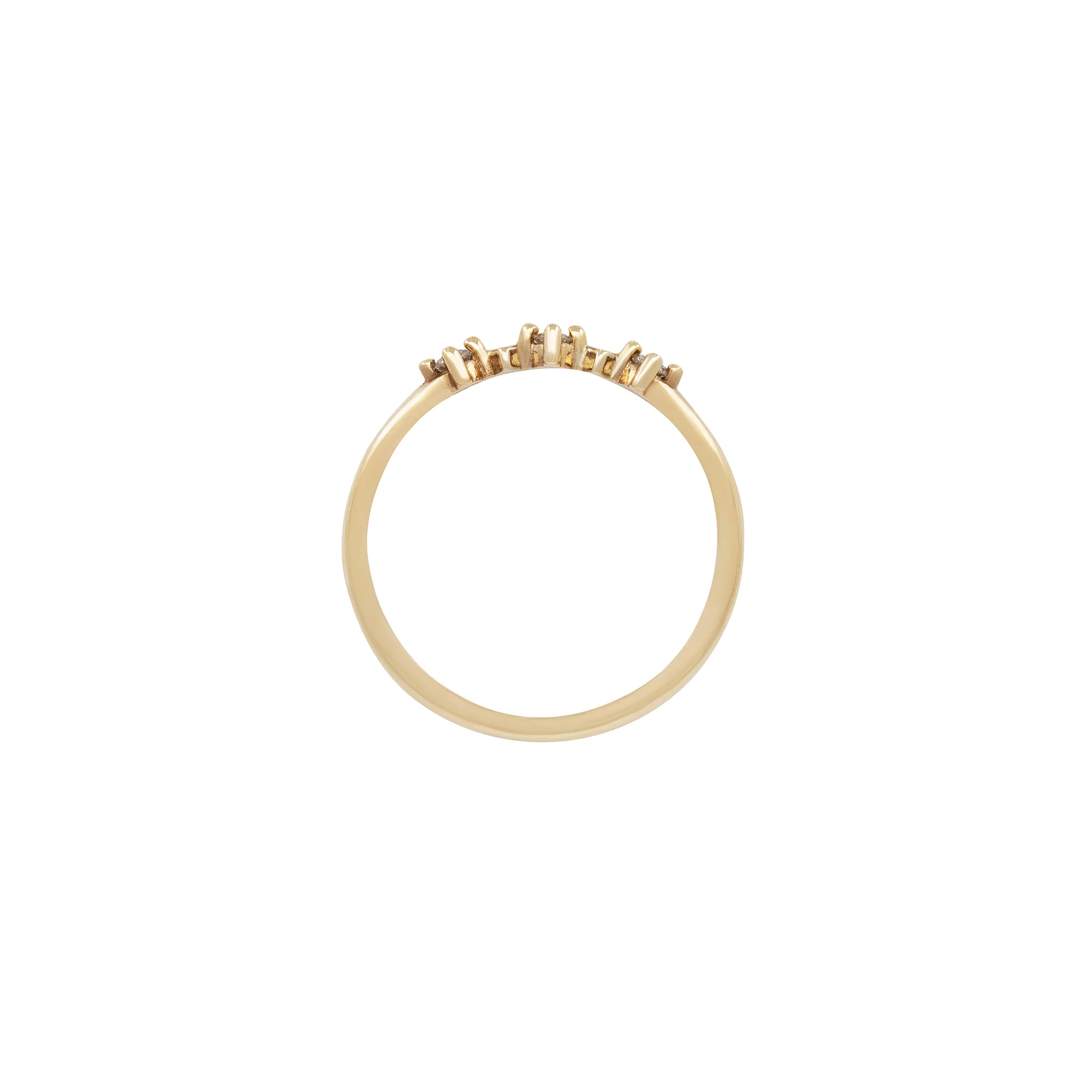 Stars in the Sky Three Diamond Ring - 14k Gold Polished Band - Image 3